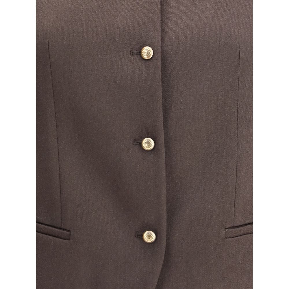 Armani Giorgio Single Breasted Hemp and Viscose Vest Glam Steals