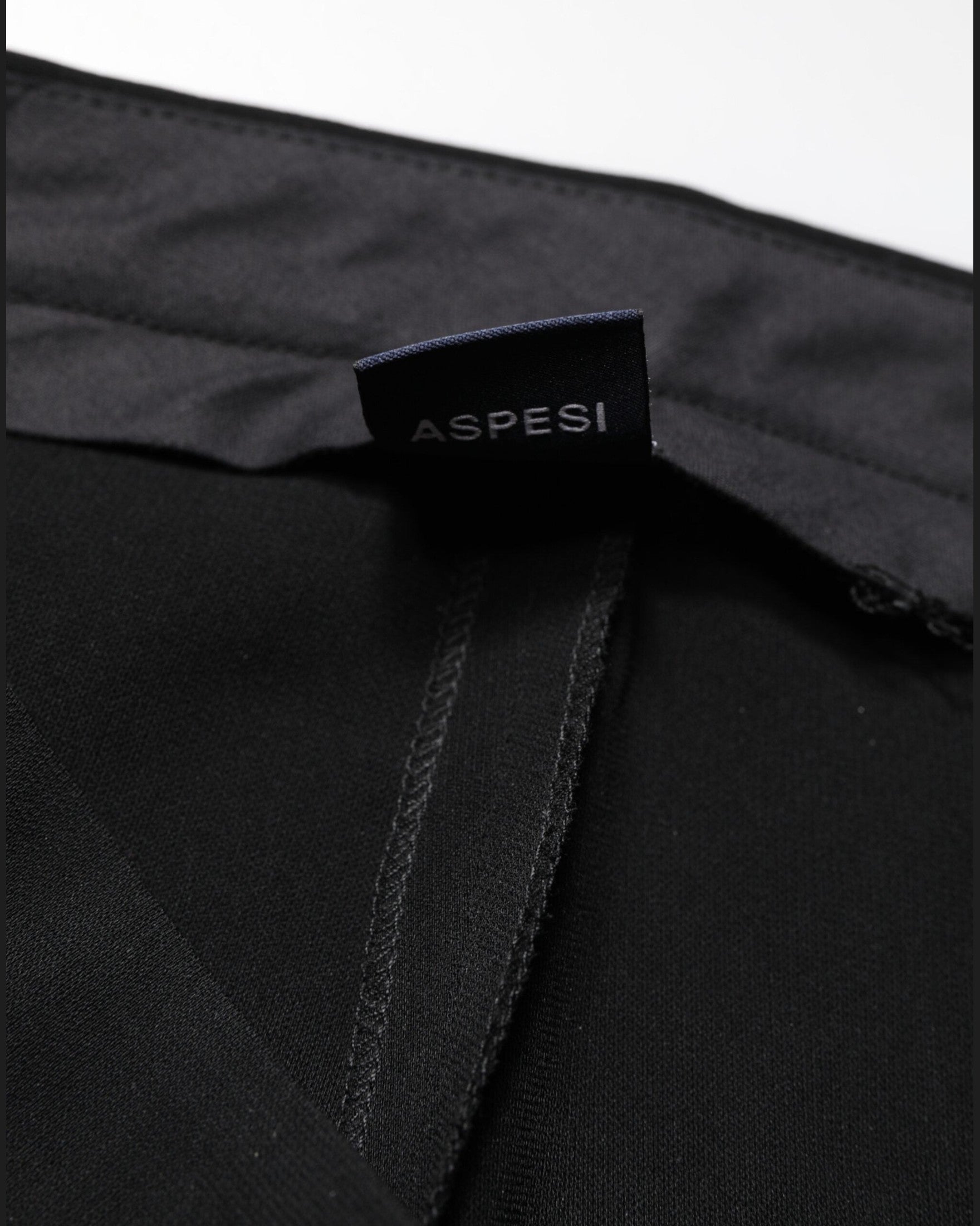 Aspesi Black High Waist Zip Straight Chino Trouser Pant
