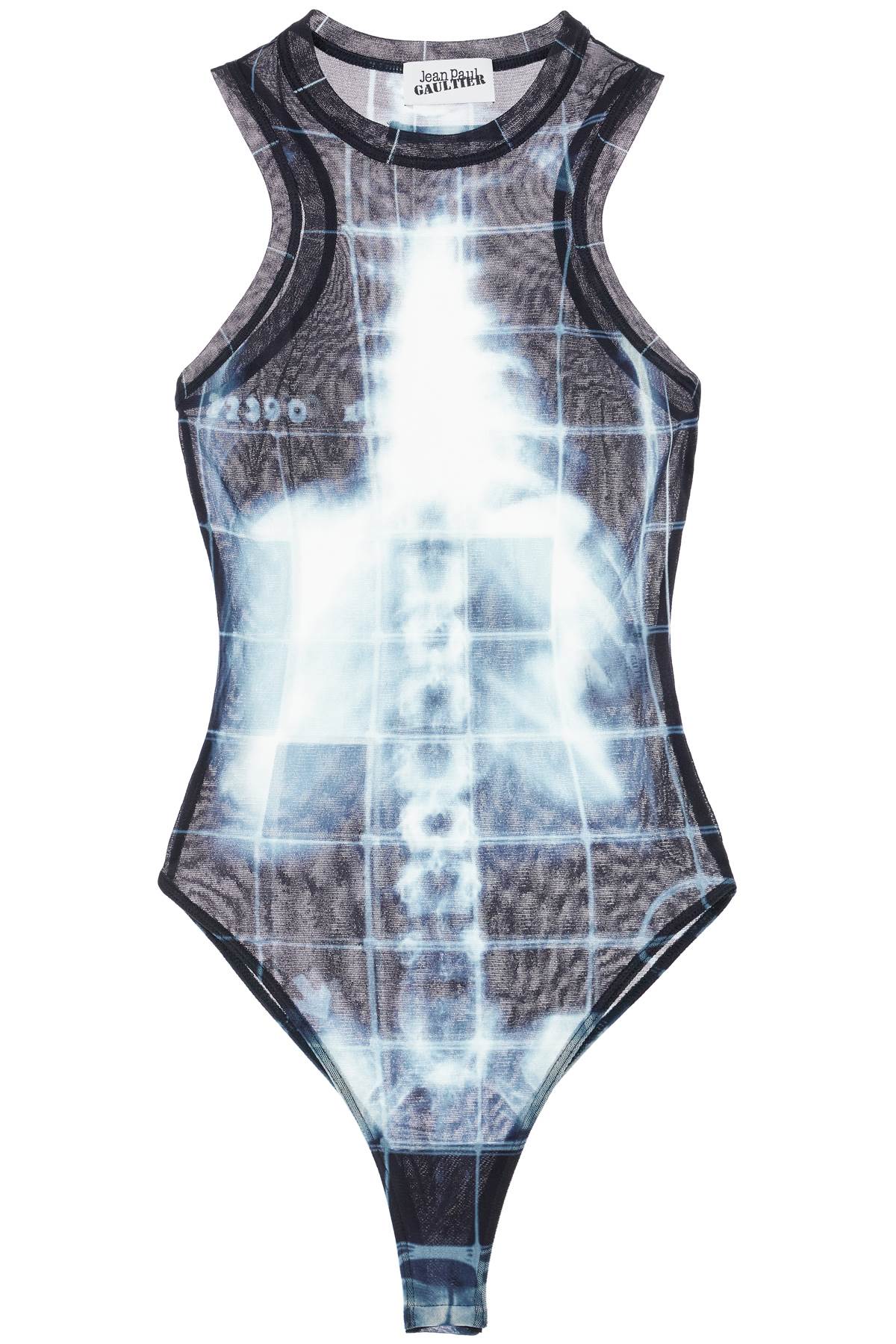 Jean Paul Gaultier Body In Polyamide With X-Ray Black Print