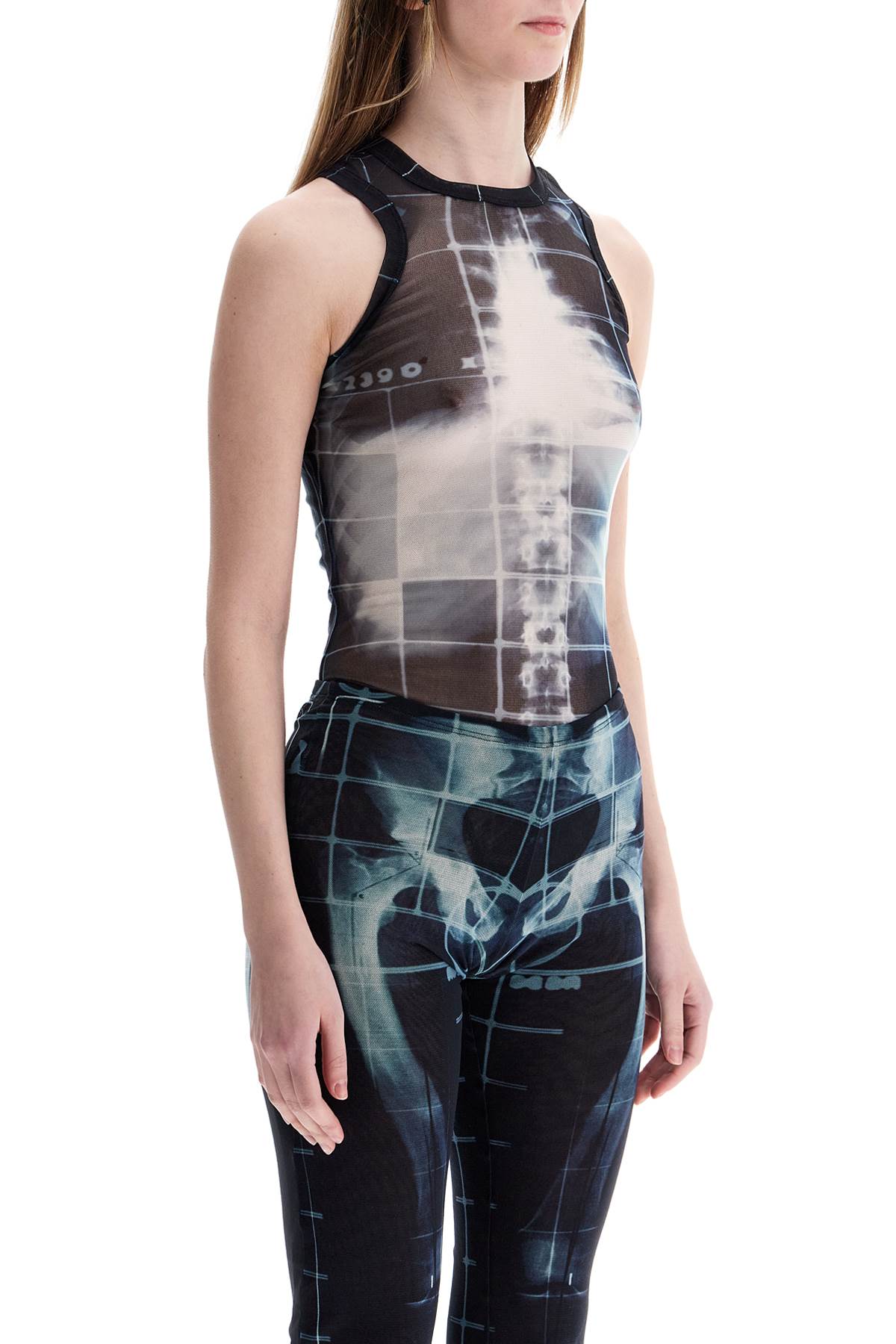 Jean Paul Gaultier Body In Polyamide With X-Ray Black Print