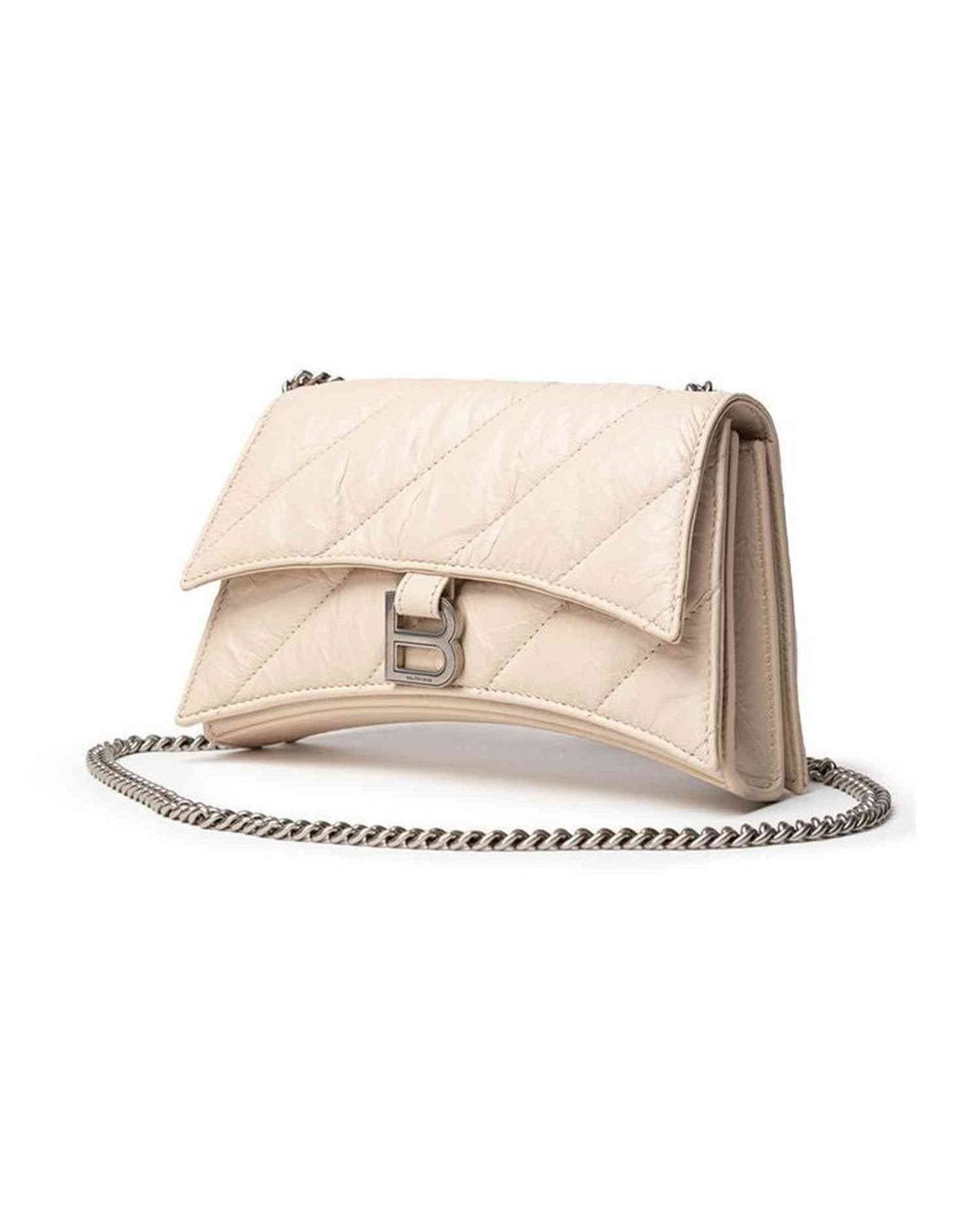 Balenciaga Beige Leather Shoulder Bag Glam Steals