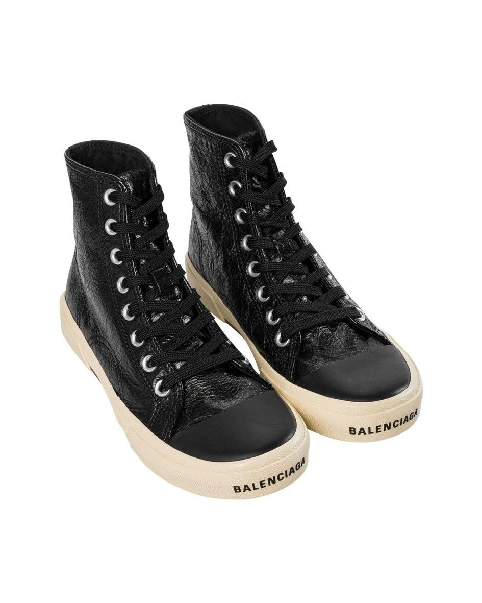 Balenciaga Black Calfskin High Top Sneakers Glam Steals
