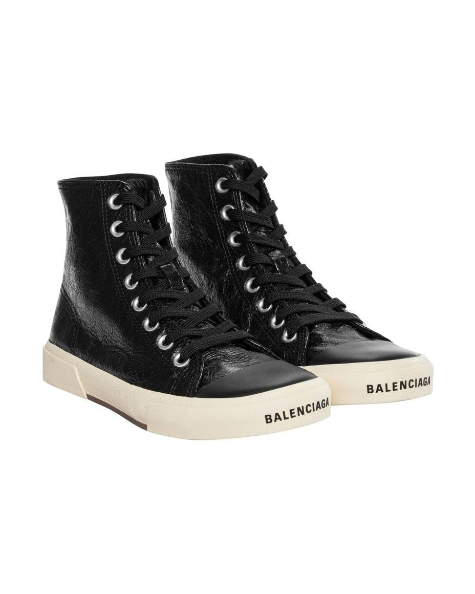 Balenciaga Black Calfskin High Top Sneakers Glam Steals
