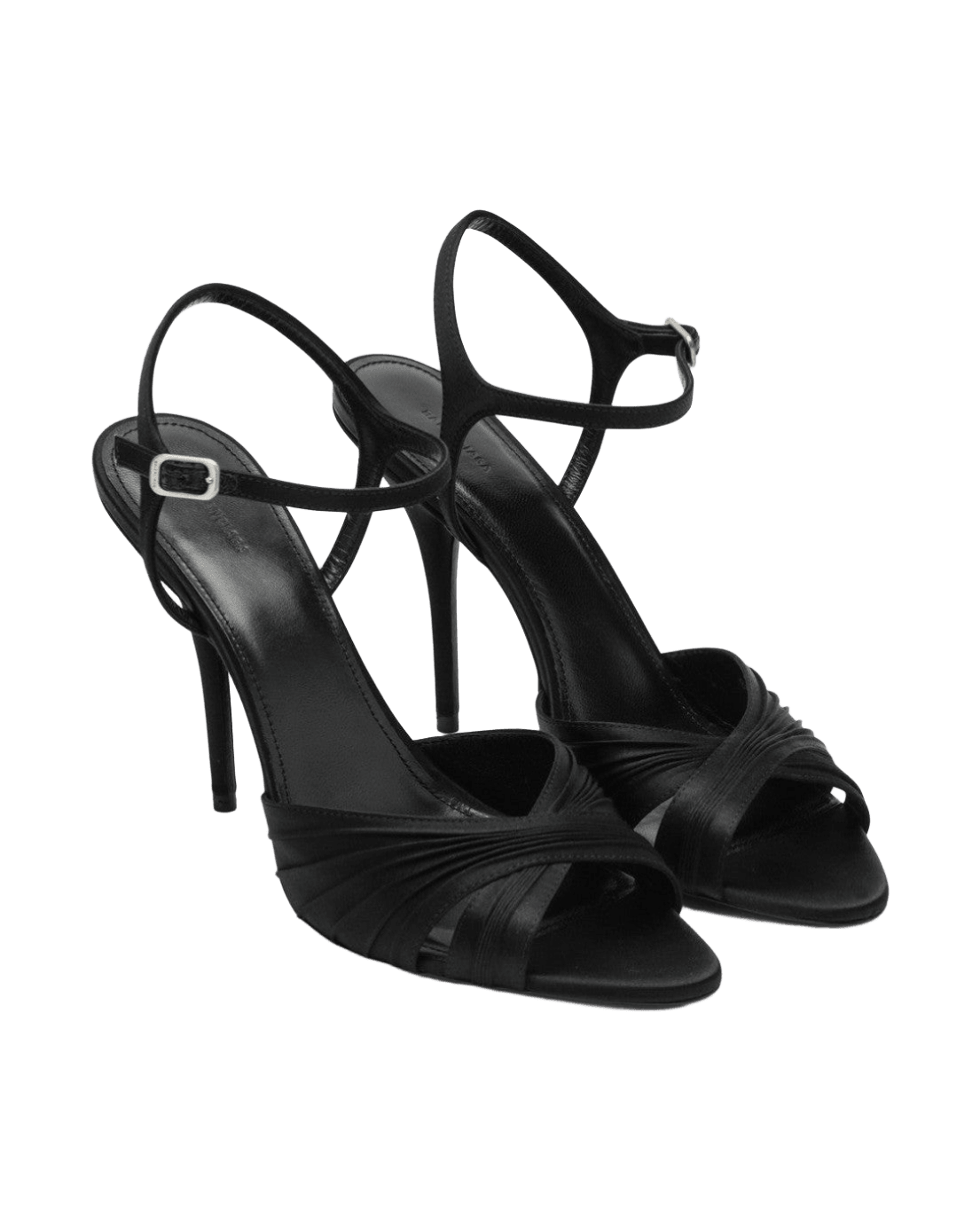 Balenciaga Dynastie Black Satin Sandals Glam Steals