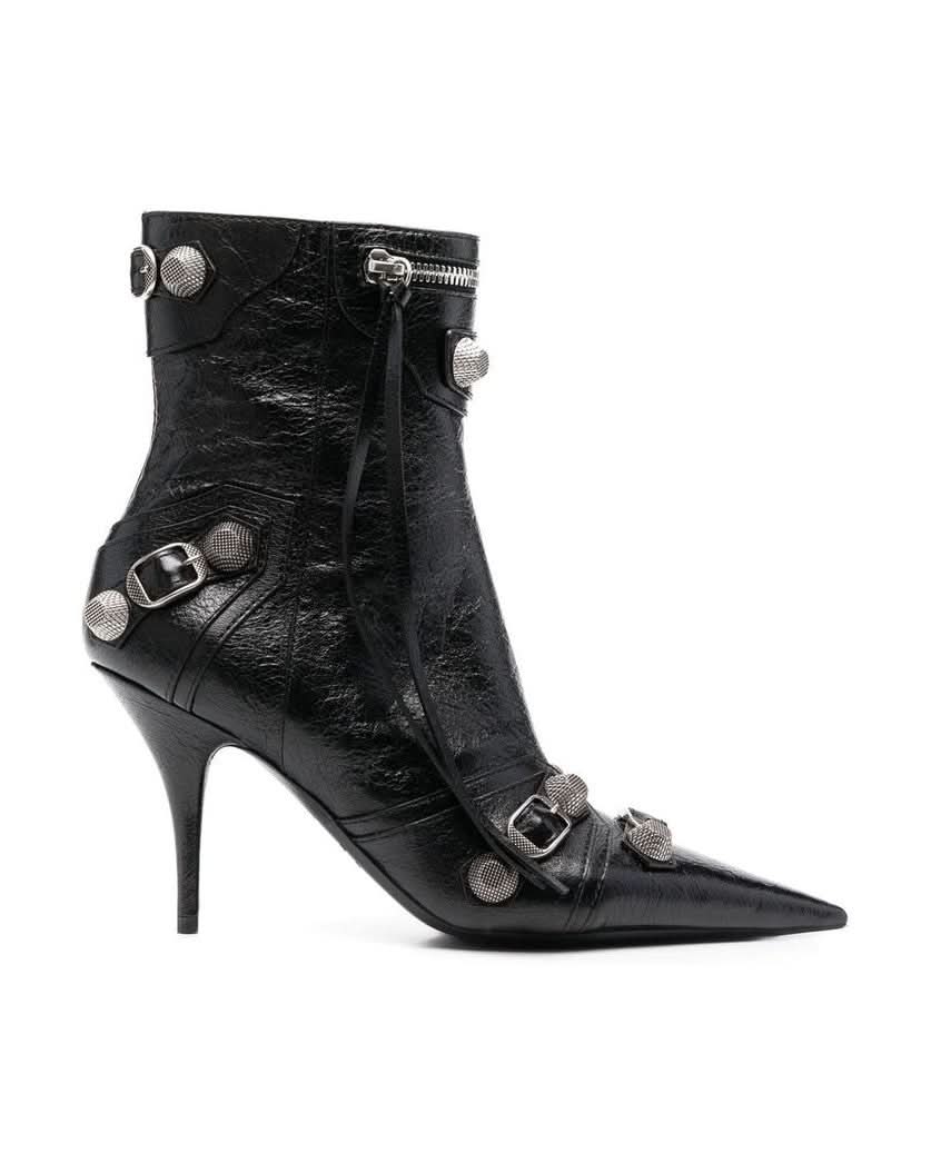 Balenciaga Black Leather Lamb Boots