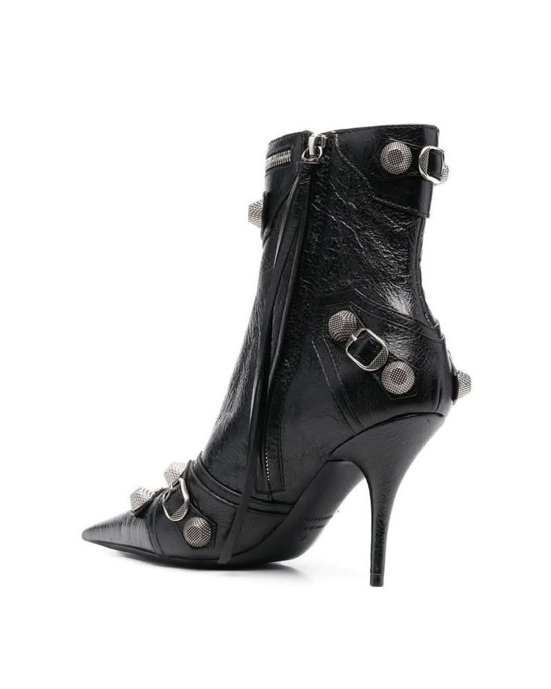 Balenciaga Black Leather Lamb Boots