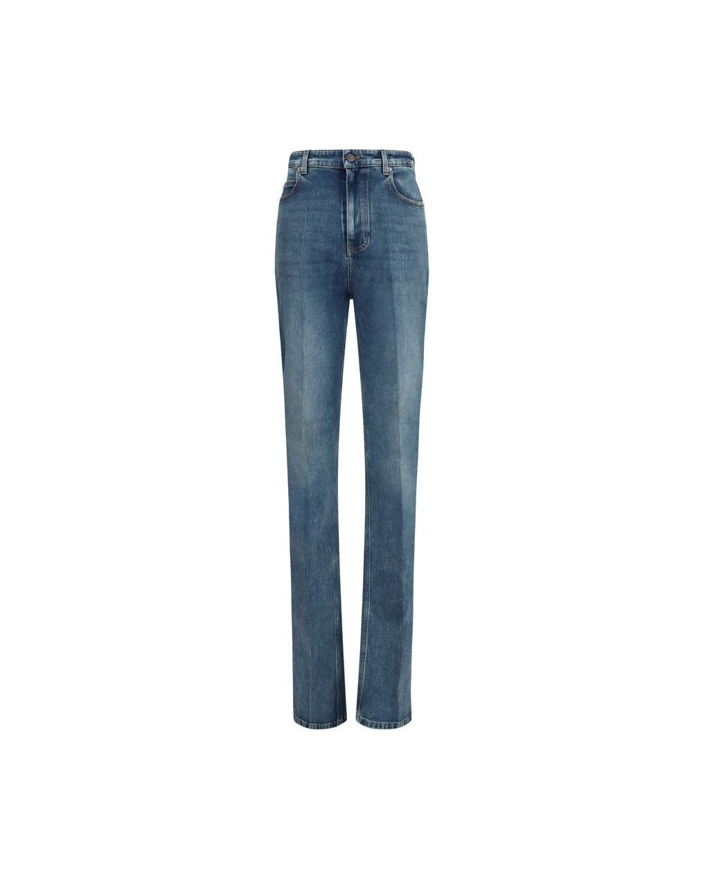 Balenciaga Blue Cotton High Waisted Jean