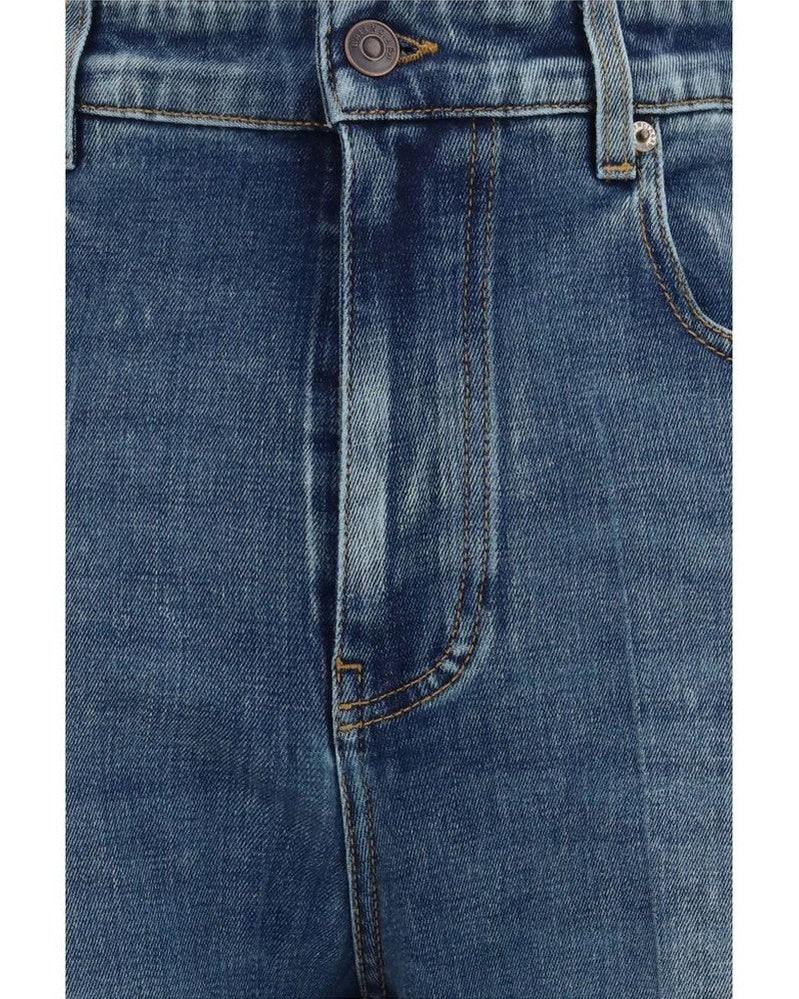Balenciaga Blue Cotton High Waisted Jean
