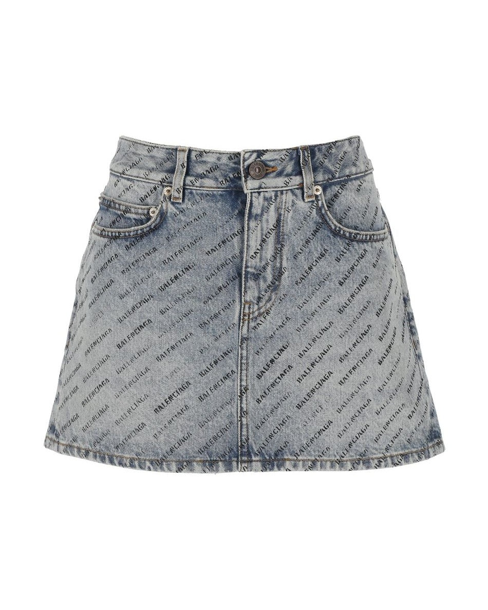 Balenciaga Blue Denim Skirt Glam Steals