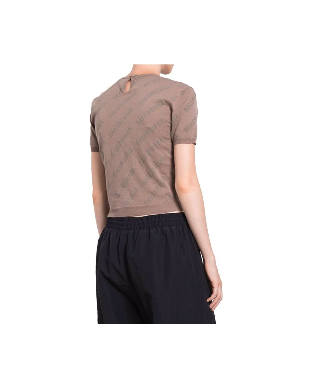 Balenciaga Brown Cotton Tank Top Clothing Tops
