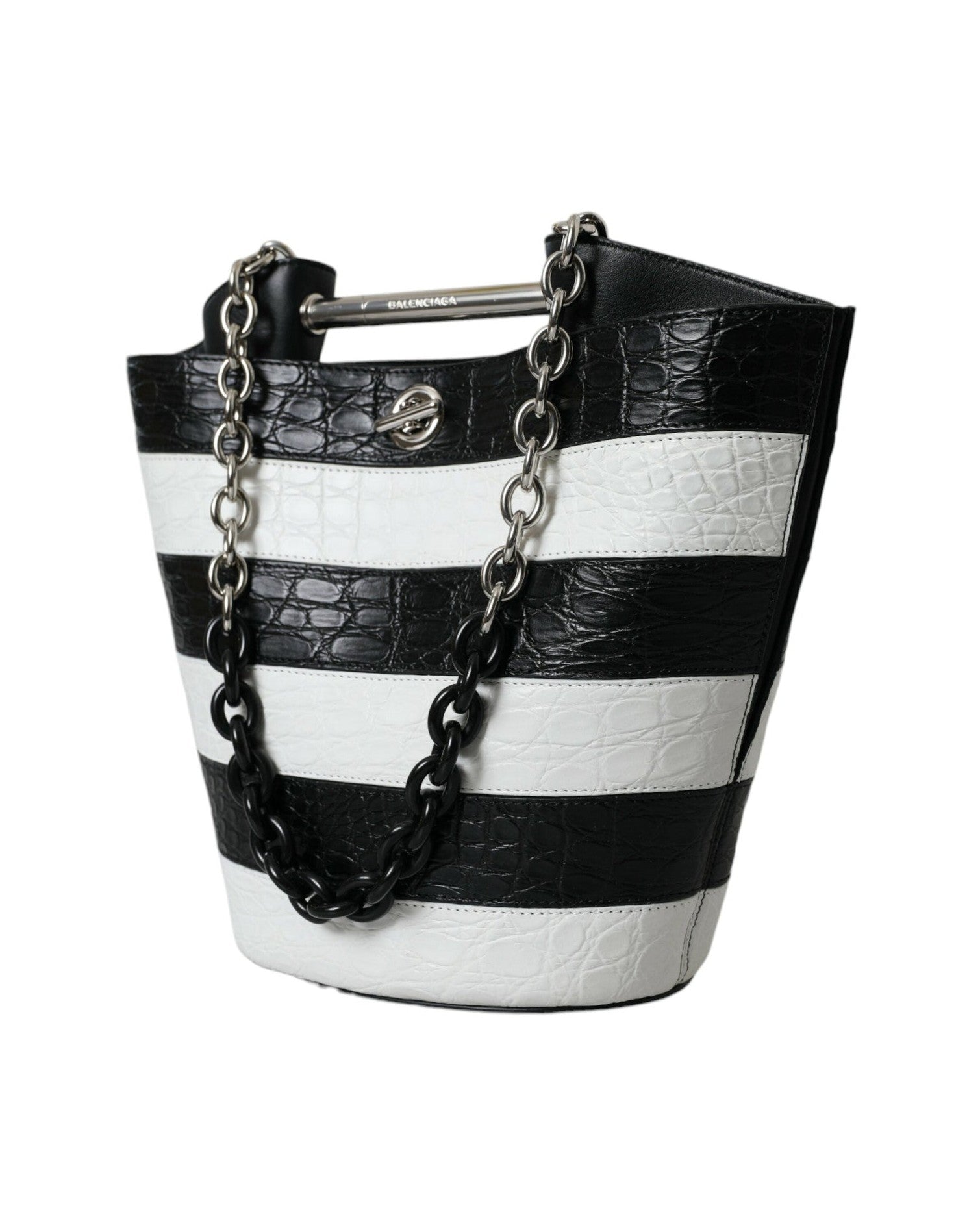 Balenciaga Chic Crocodile Leather Maxi Bucket Bag Glam Steals