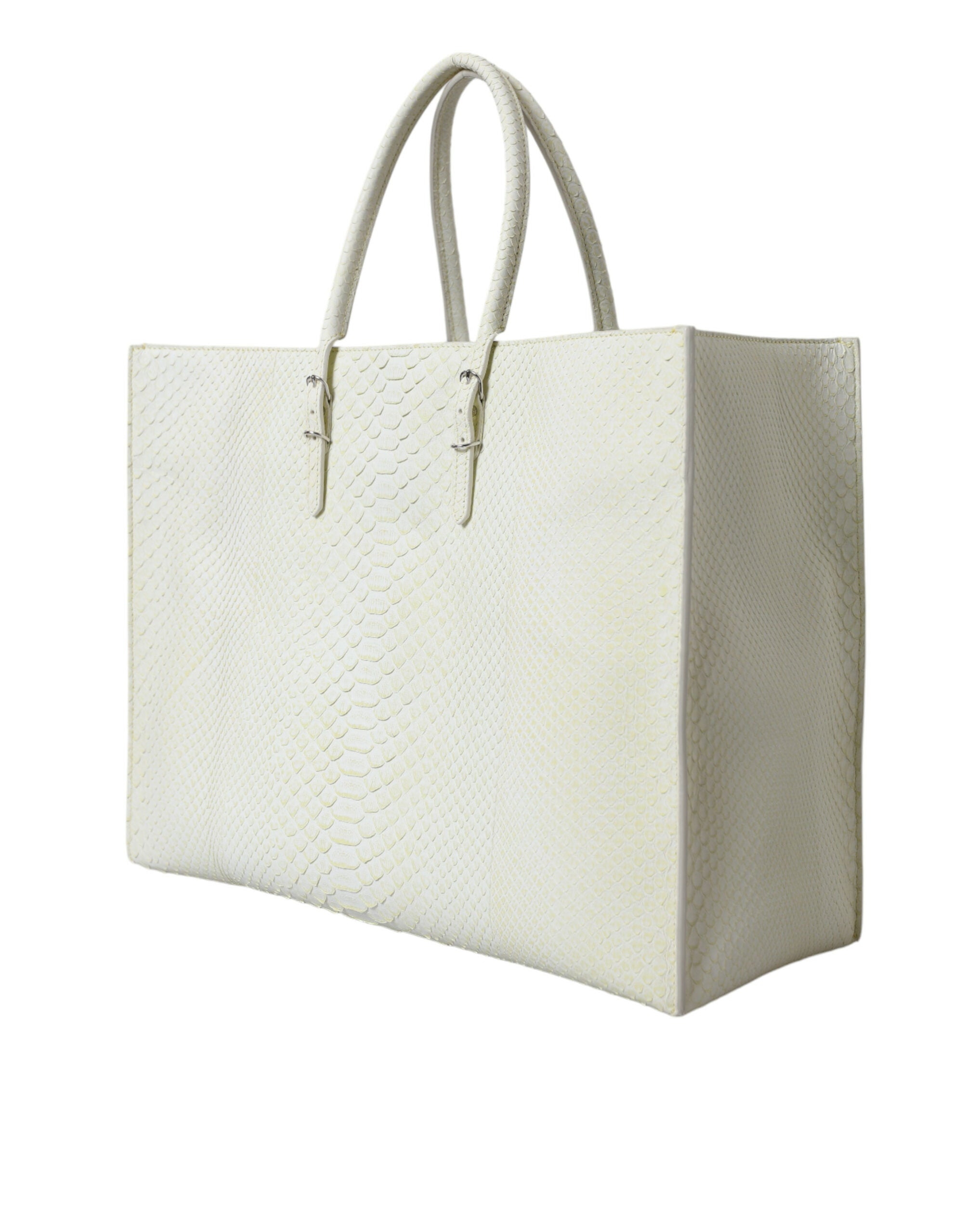 Balenciaga Chic Python Leather White Yellow Tote Glam Steals