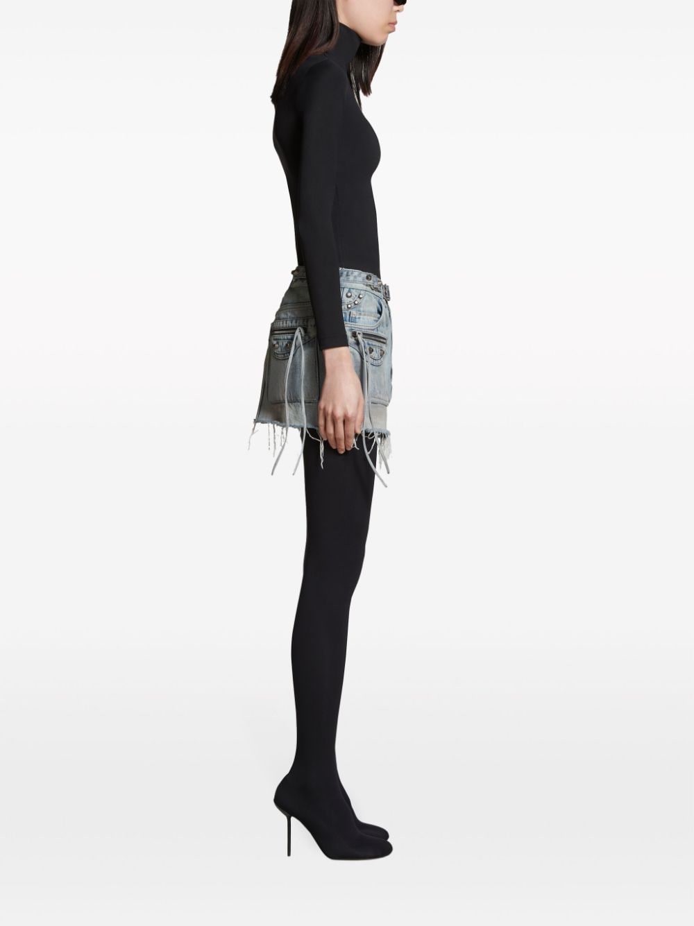 Balenciaga Denim Cagole Miniskirt Glam Steals