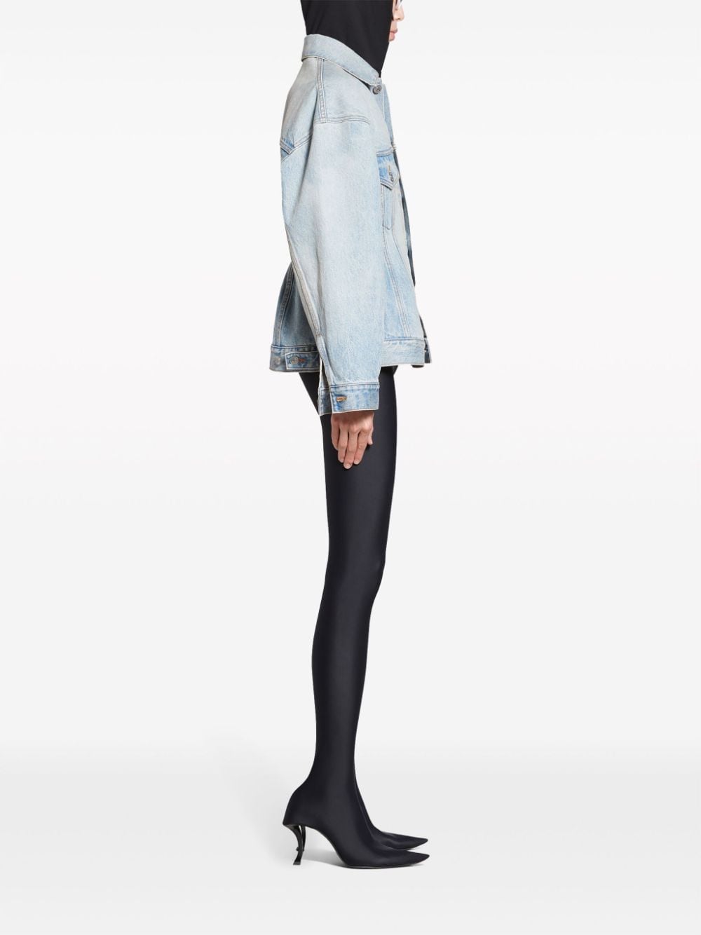 Balenciaga Denim Hourglass Silhouette Jacket Glam Steals