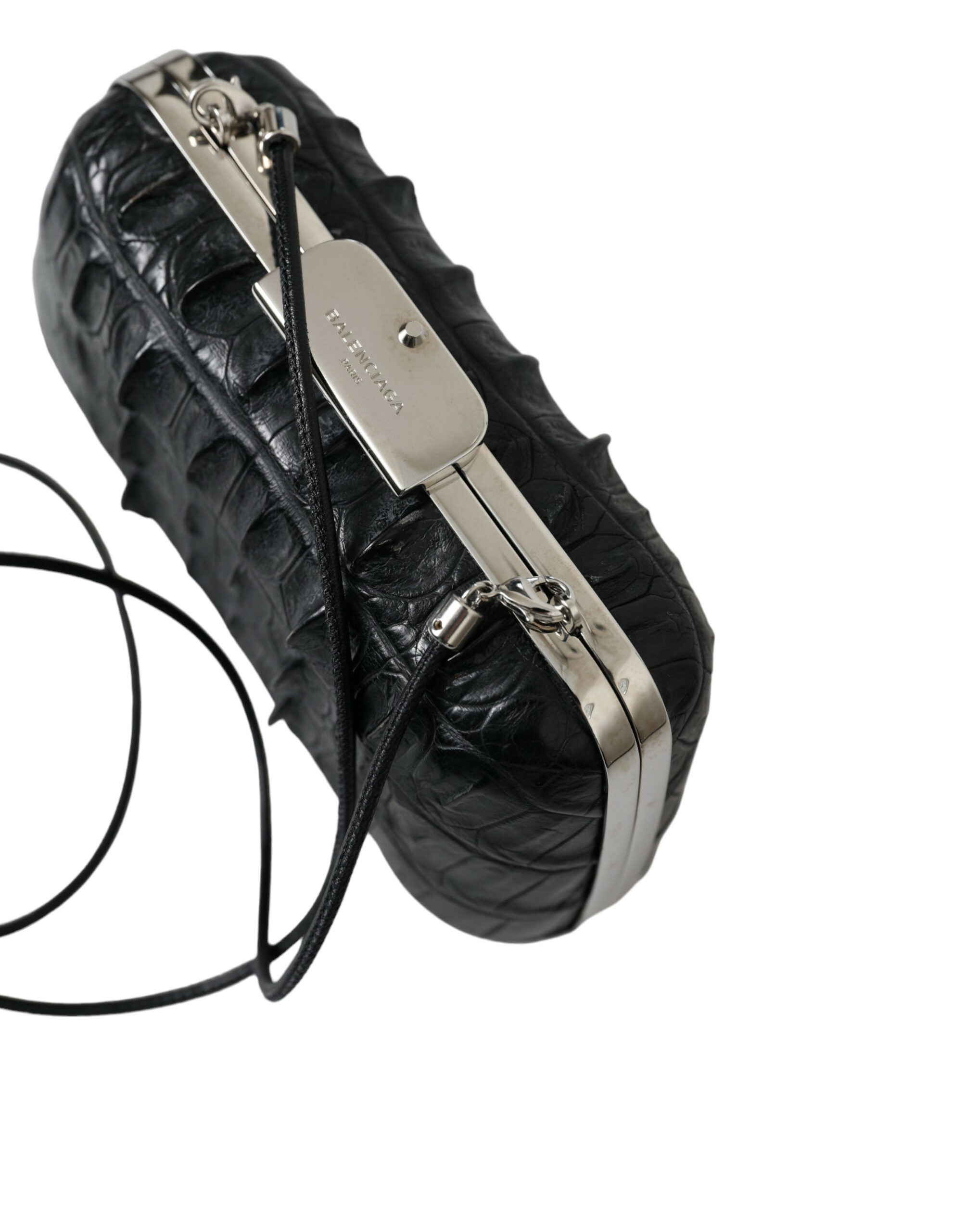 Balenciaga Elegant Crocodile Leather Evening Clutch Glam Steals