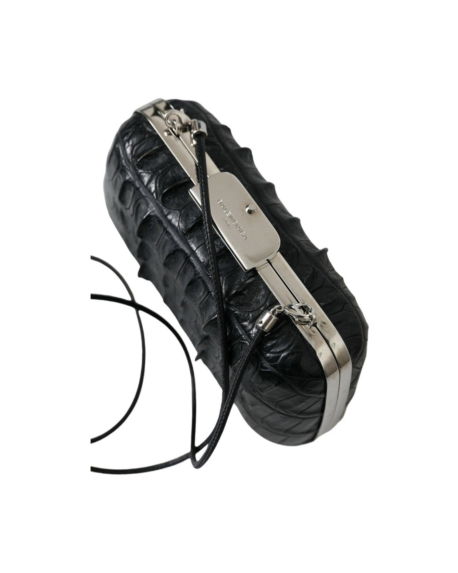 Balenciaga Elegant Crocodile Leather Evening Clutch Glam Steals