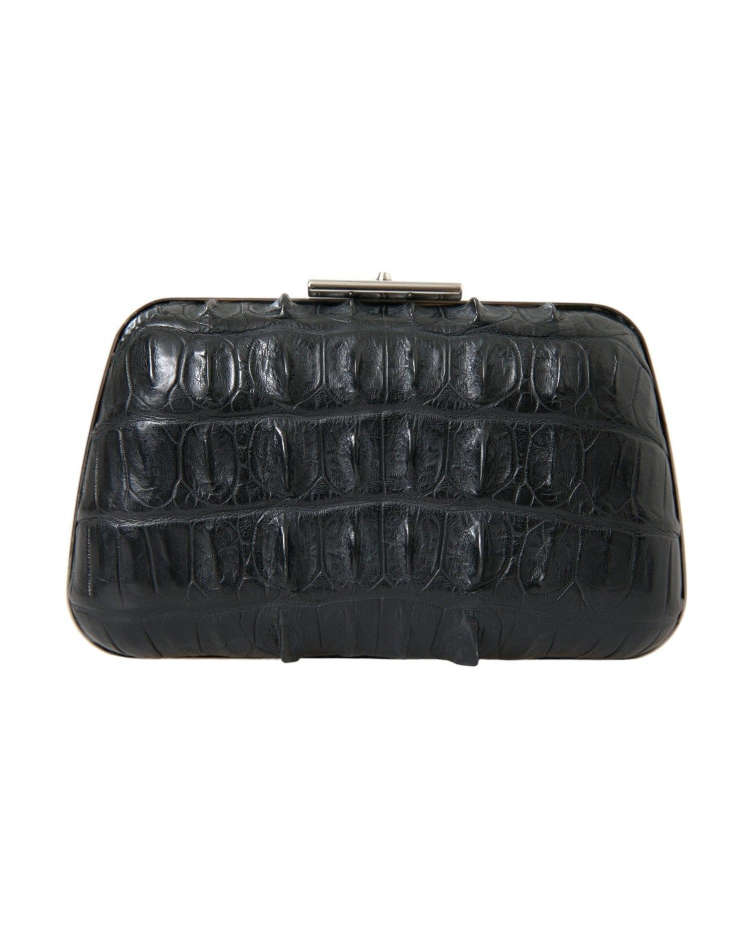 Balenciaga Elegant Crocodile Leather Evening Clutch Glam Steals