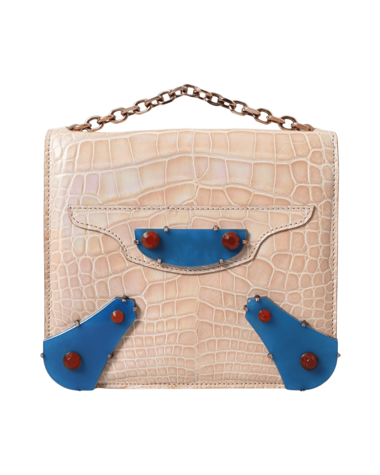 Balenciaga Elegant Beige Mini Chain Clutch For Evening Elegance Glam Steals