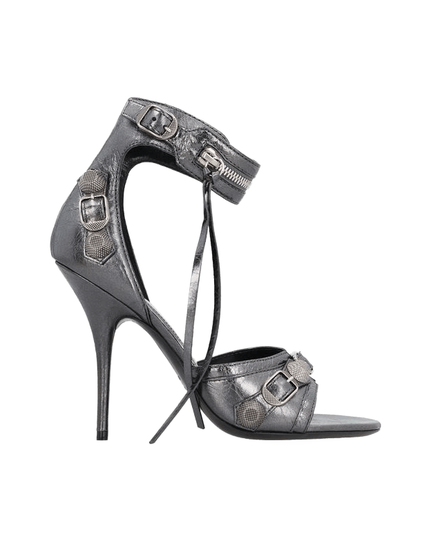 Balenciaga Gray Calfskin Studded Stiletto Heels Glam Steals