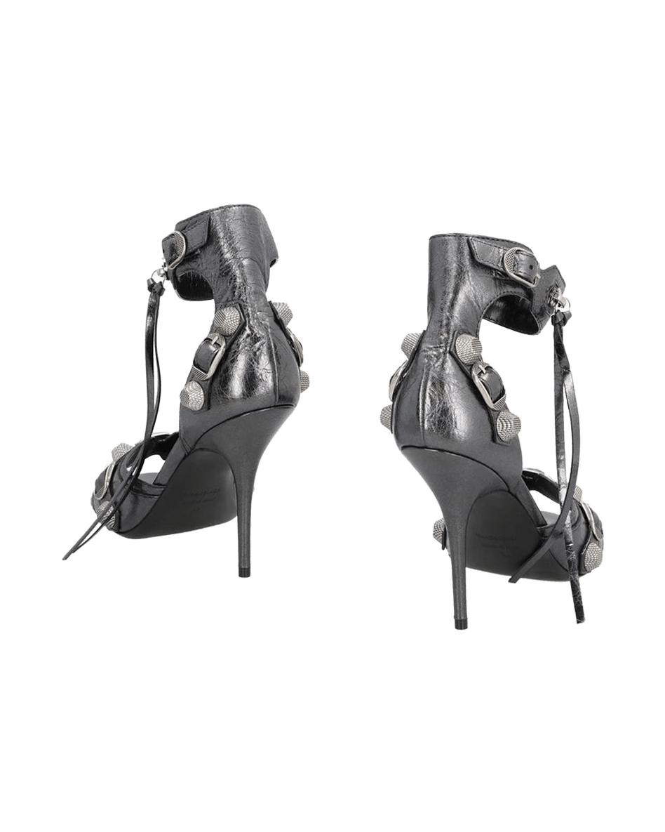 Balenciaga Gray Calfskin Studded Stiletto Heels Glam Steals