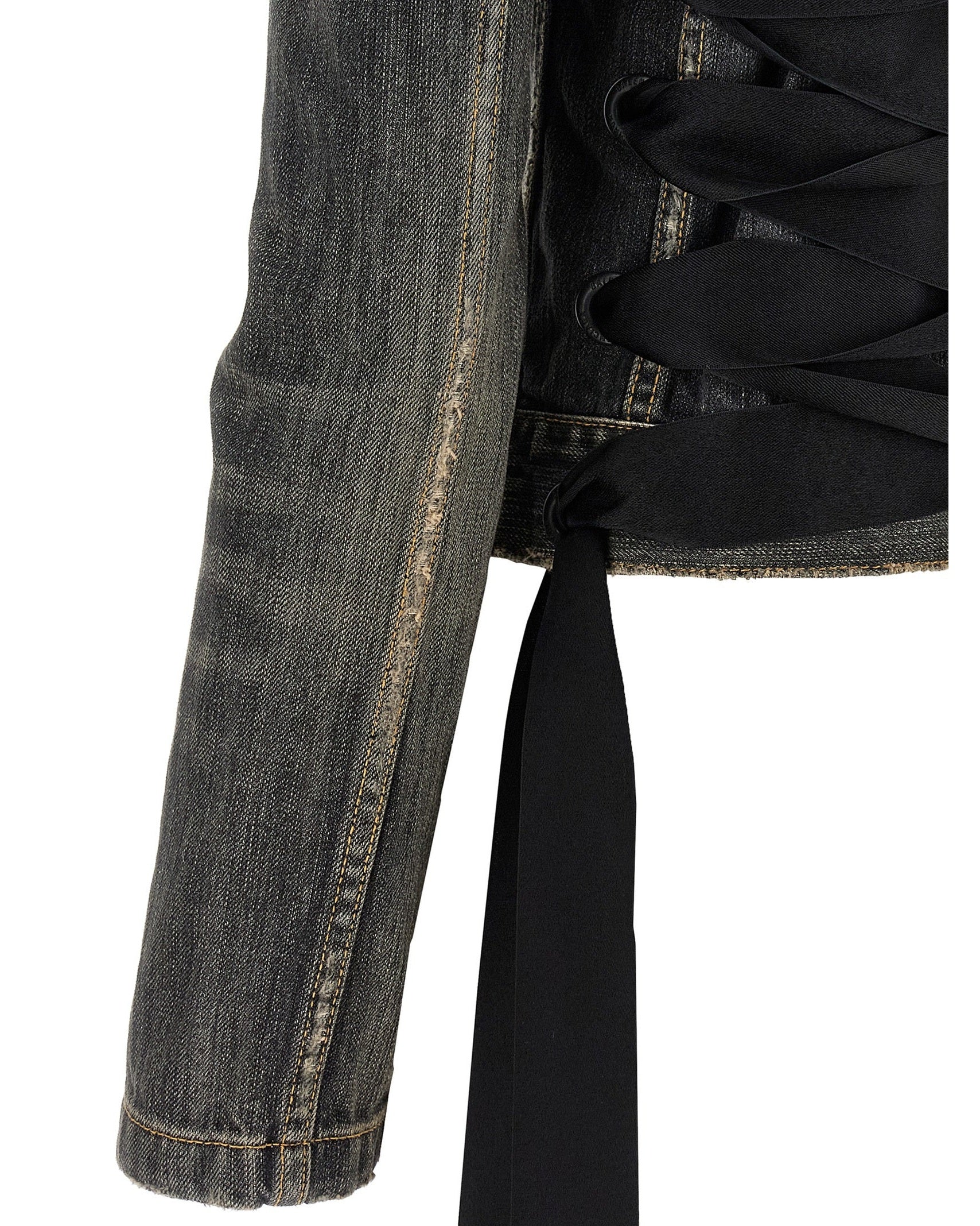 Balenciaga Lace Up Denim Jacket Glam Steals