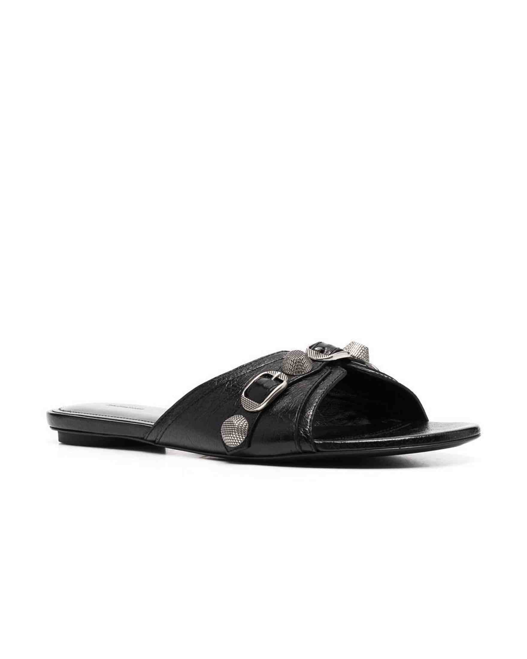 Balenciaga Leather Cagole Sandals Glam Steals