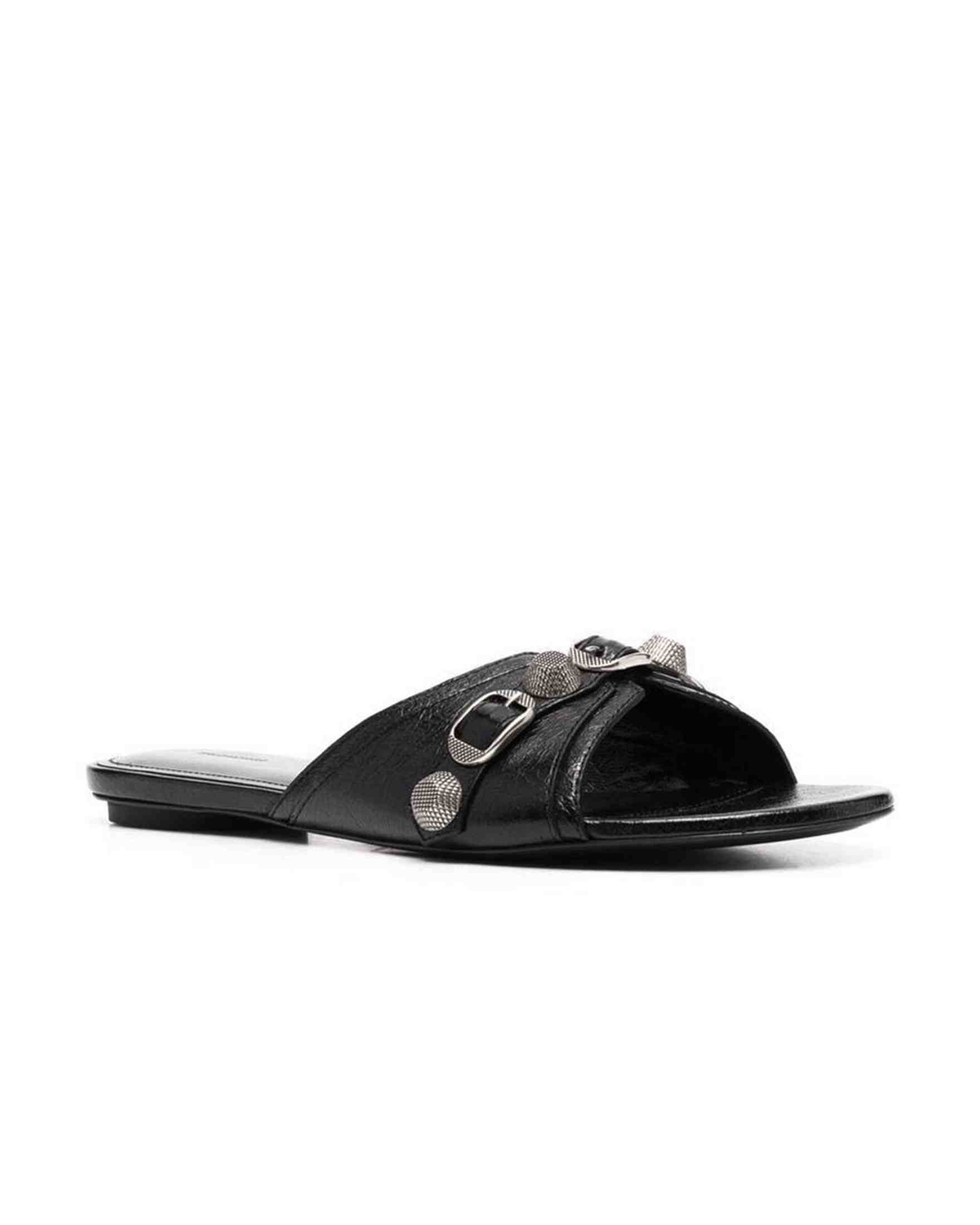 Balenciaga Leather Cagole Sandals Glam Steals