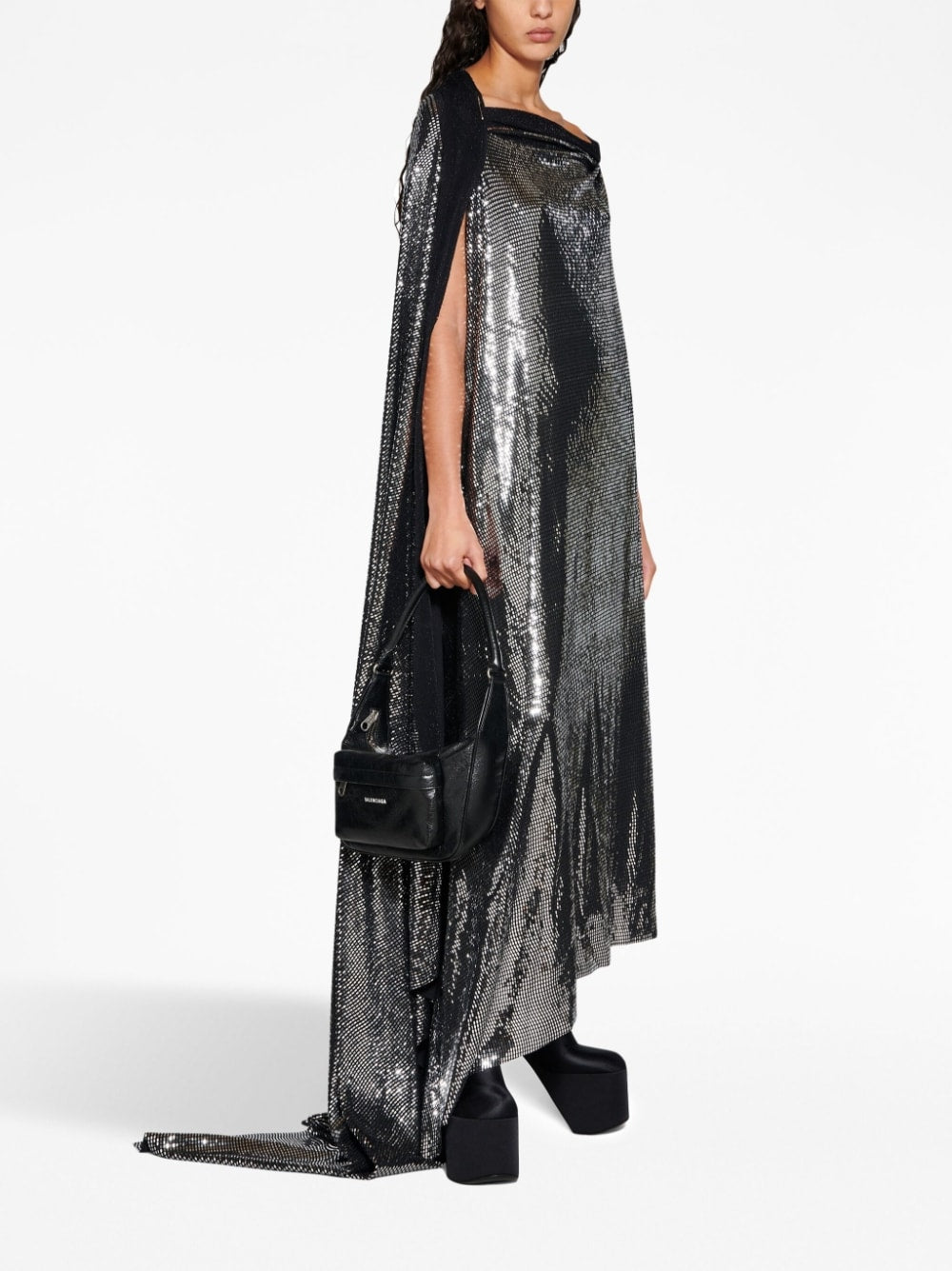 Balenciaga Metallic Effect Midi Dress Glam Steals