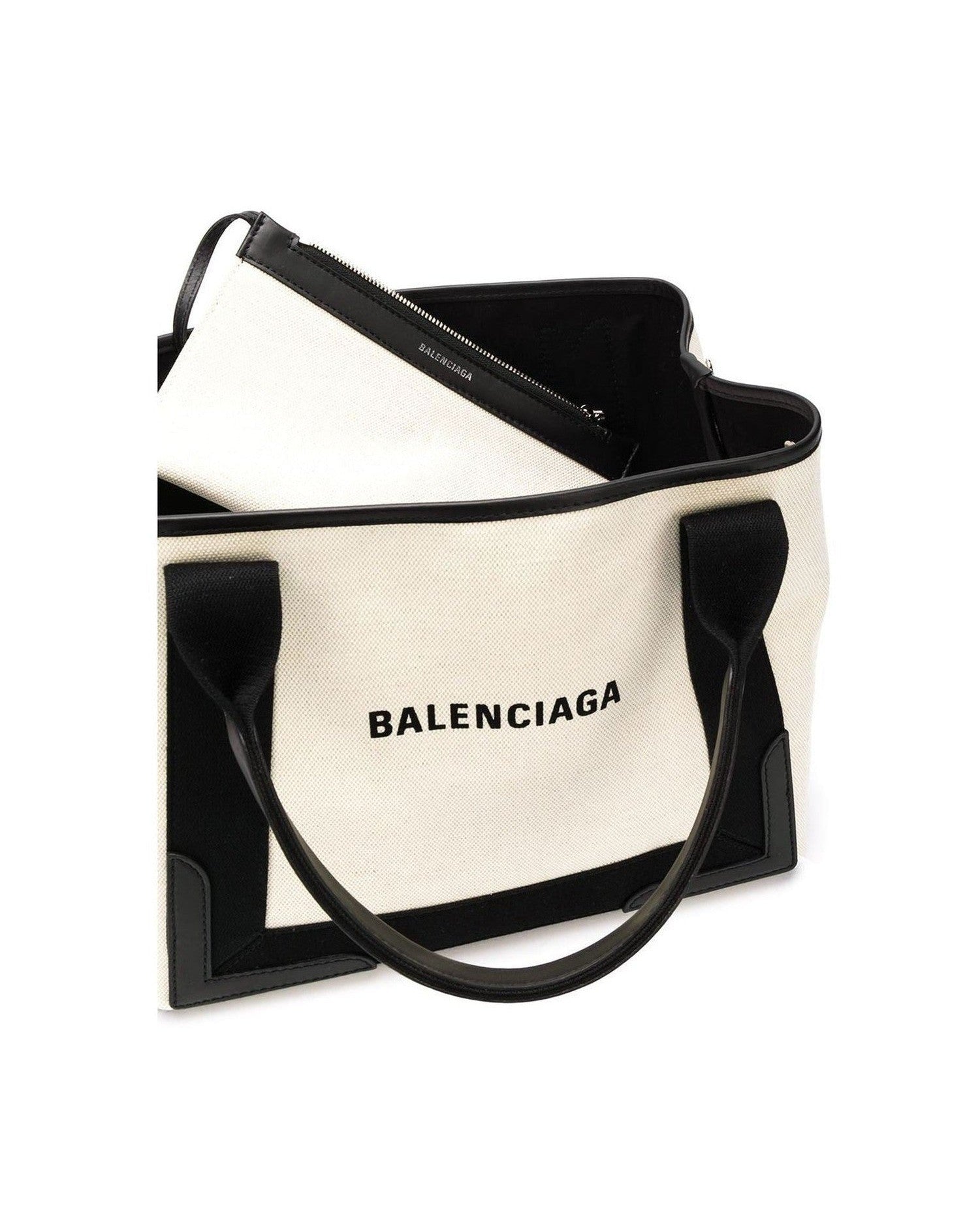 Balenciaga Navy Small Cabas Tote Bag Glam Steals
