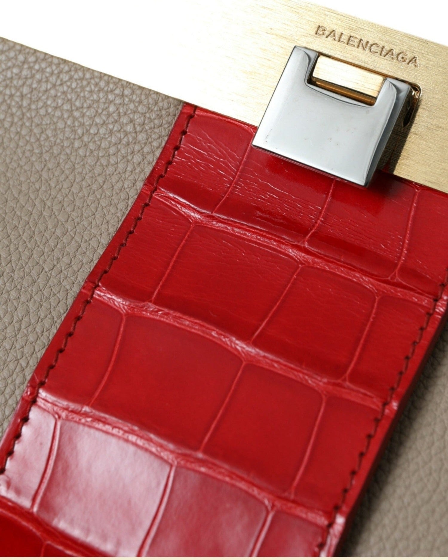 Balenciaga Two Tone Exotic Leather Clutch Glam Steals