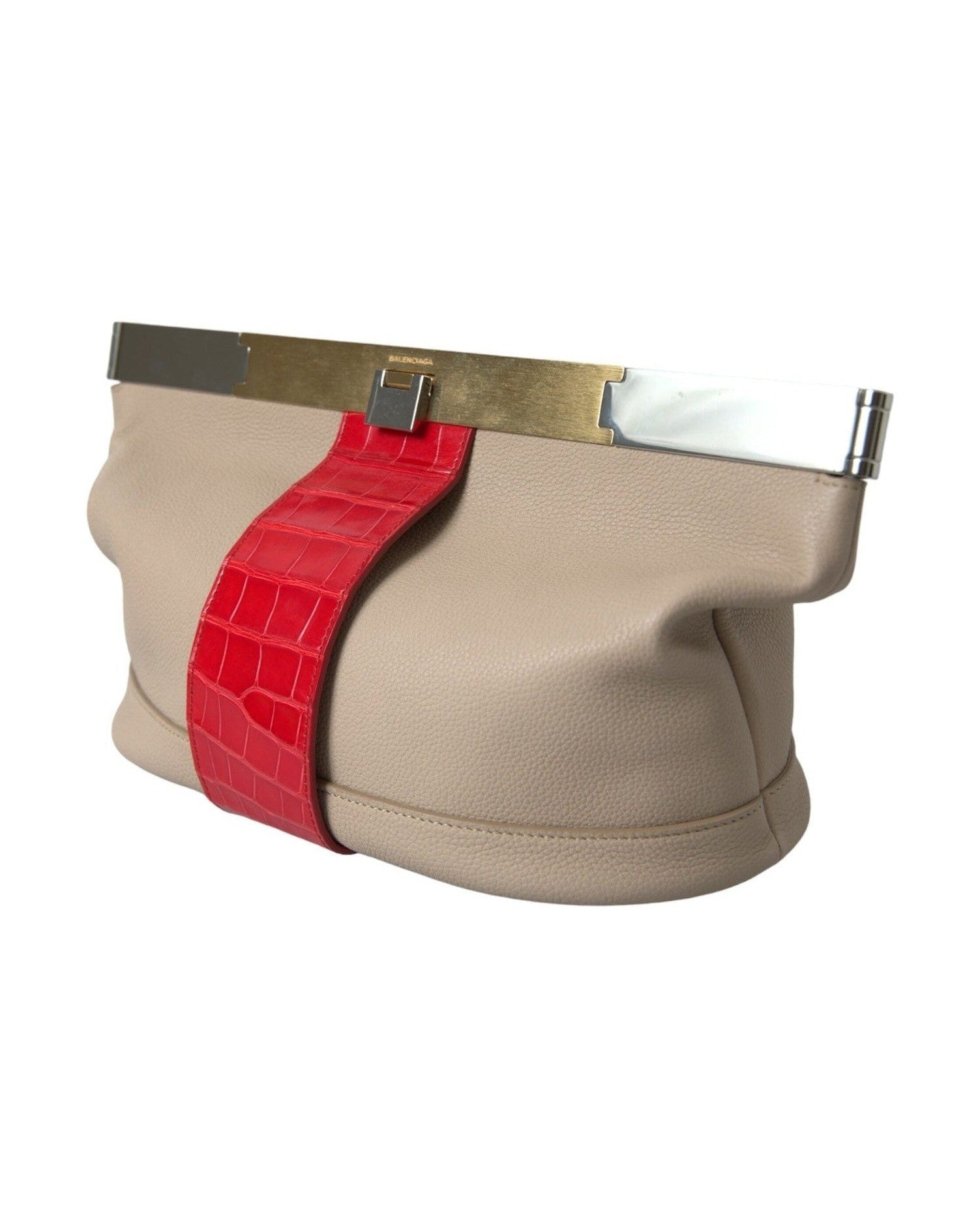 Balenciaga Two Tone Exotic Leather Clutch Glam Steals