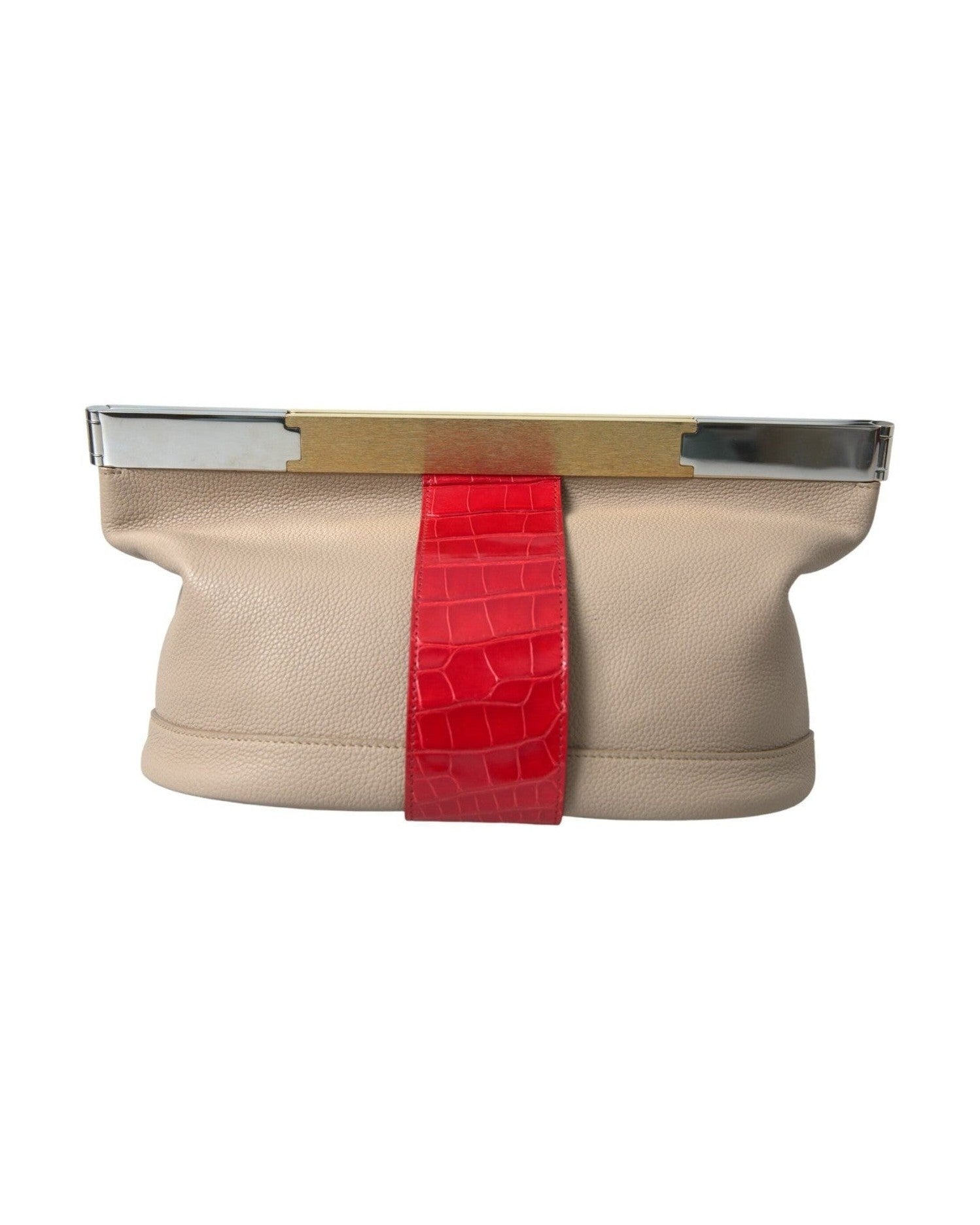 Balenciaga Two Tone Exotic Leather Clutch Glam Steals