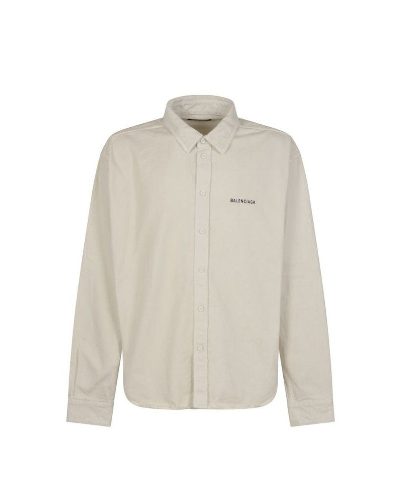 Balenciaga White Denim Shirt Glam Steals