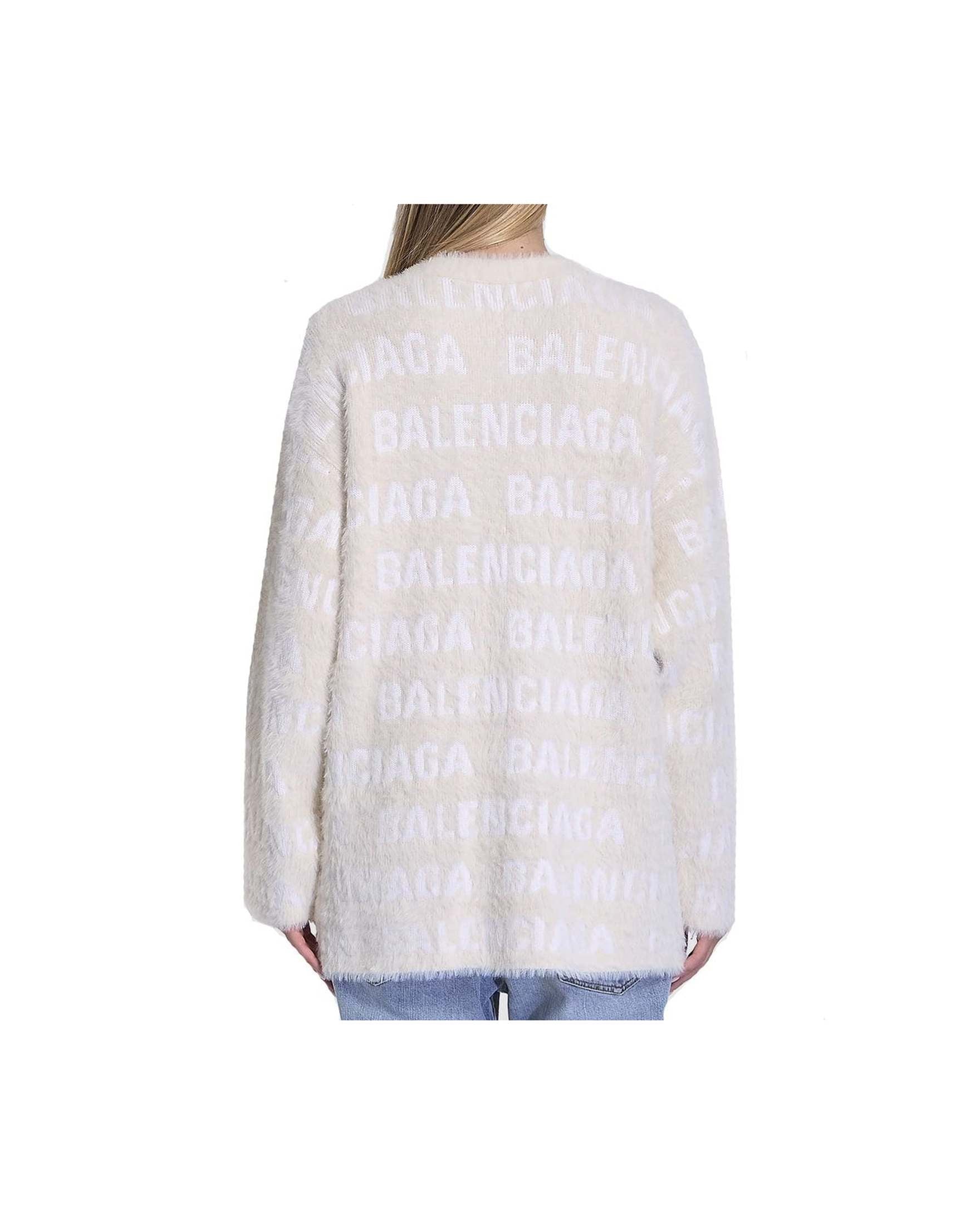 Balenciaga Wool Blend Jacquard Cardigan Glam Steals