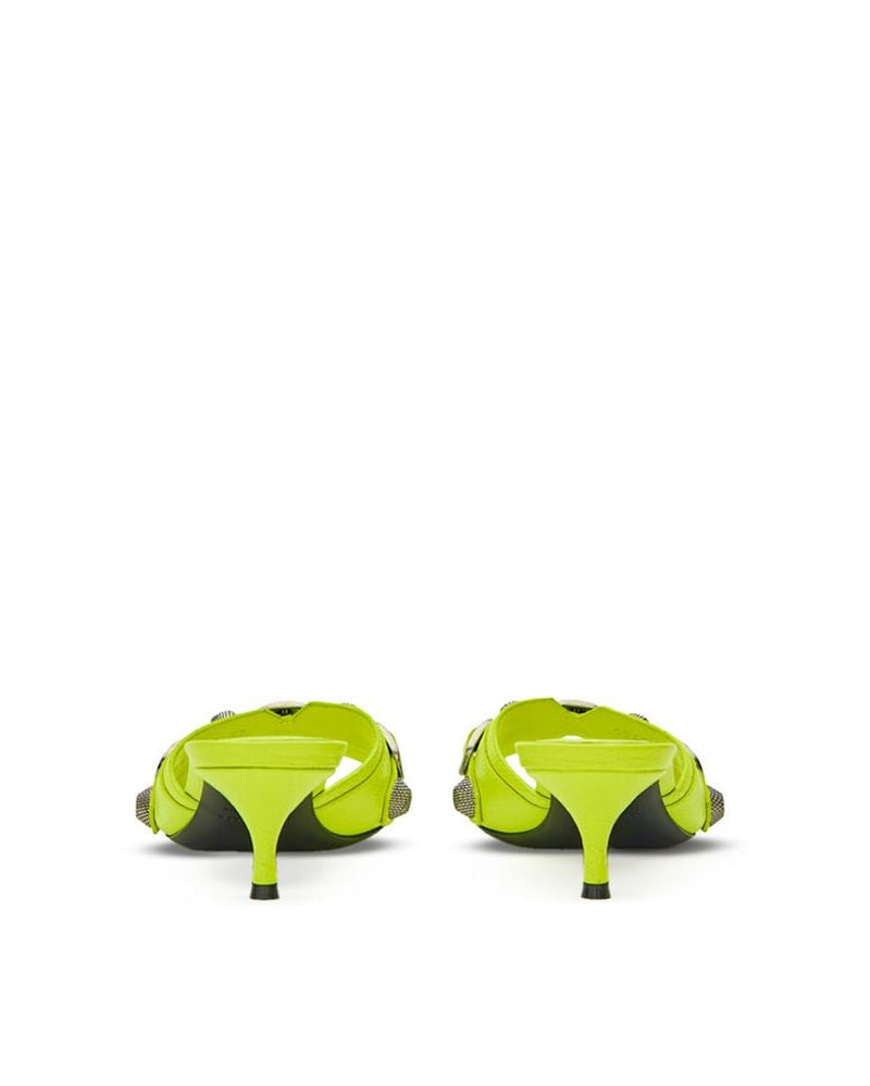 Balenciaga Green Leather Mules Flats