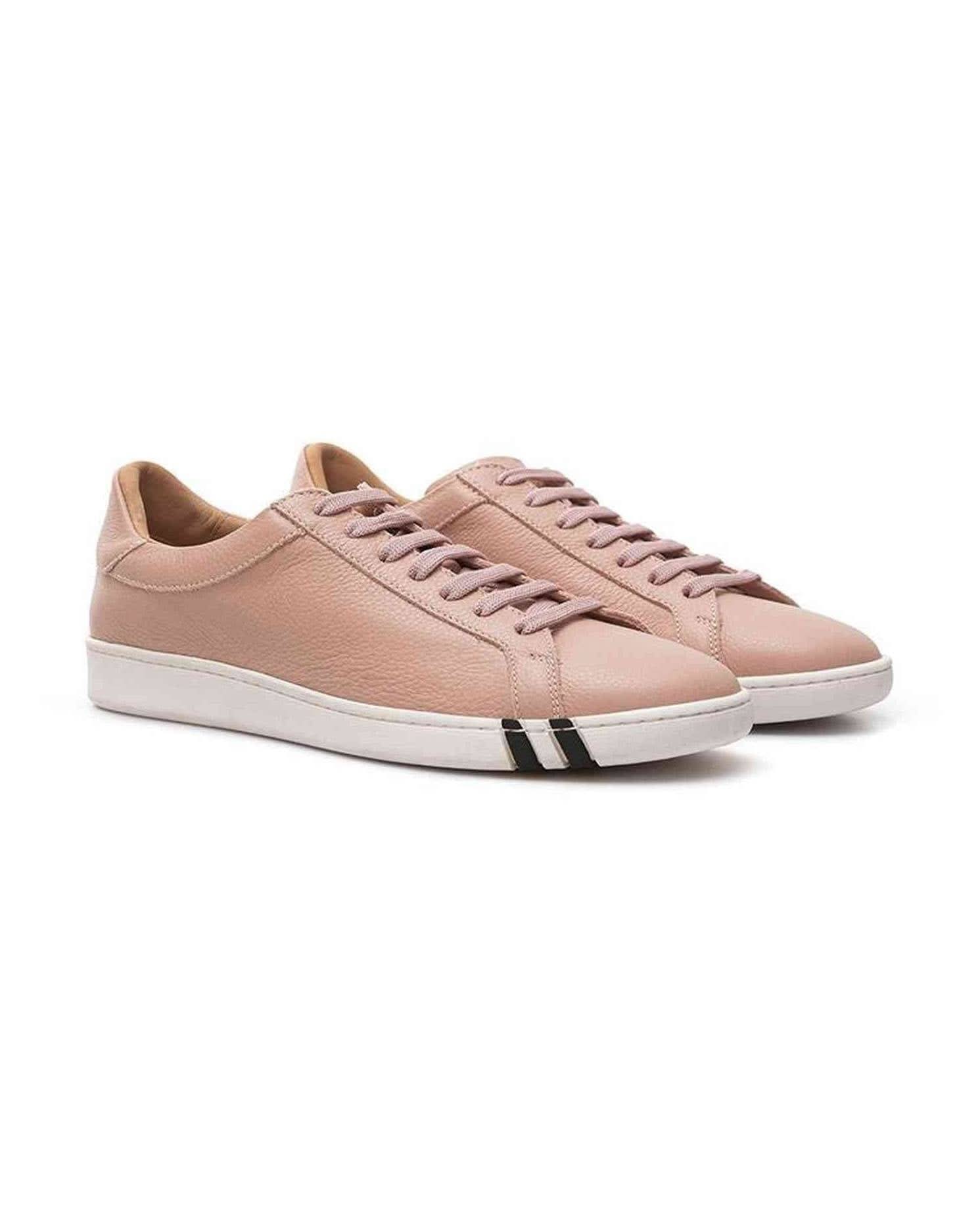 Bally Elegant Pink Leather Sneakers For Women Sneakers