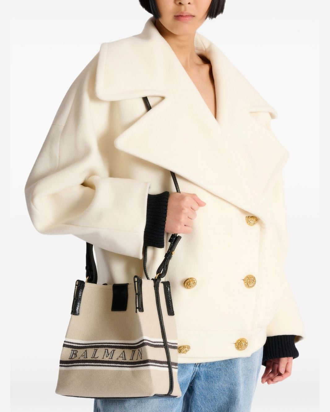 Balmain Beige Bag Bucket Bags