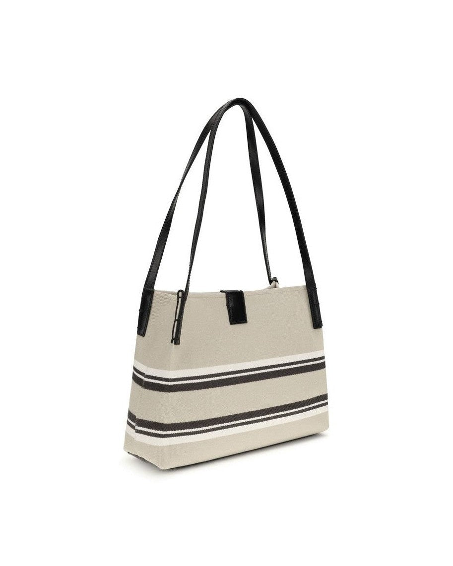 Balmain Beige Cotton Shoulder Bag Glam Steals