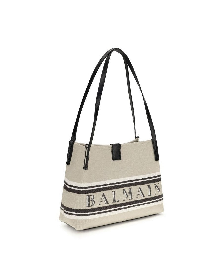 Balmain Beige Cotton Shoulder Bag Glam Steals