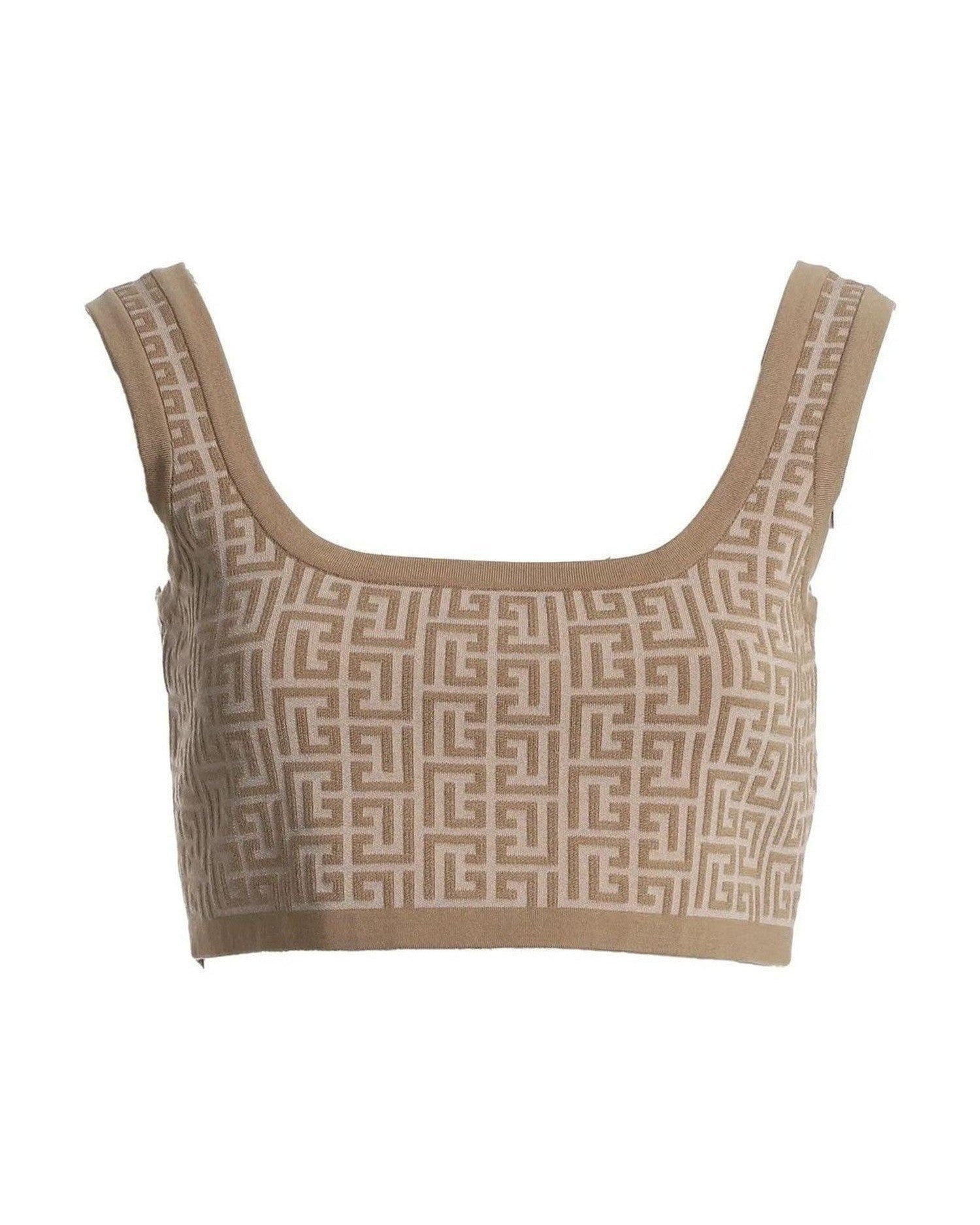 Balmain Beige Wool Top & T-Shirt Glam Steals