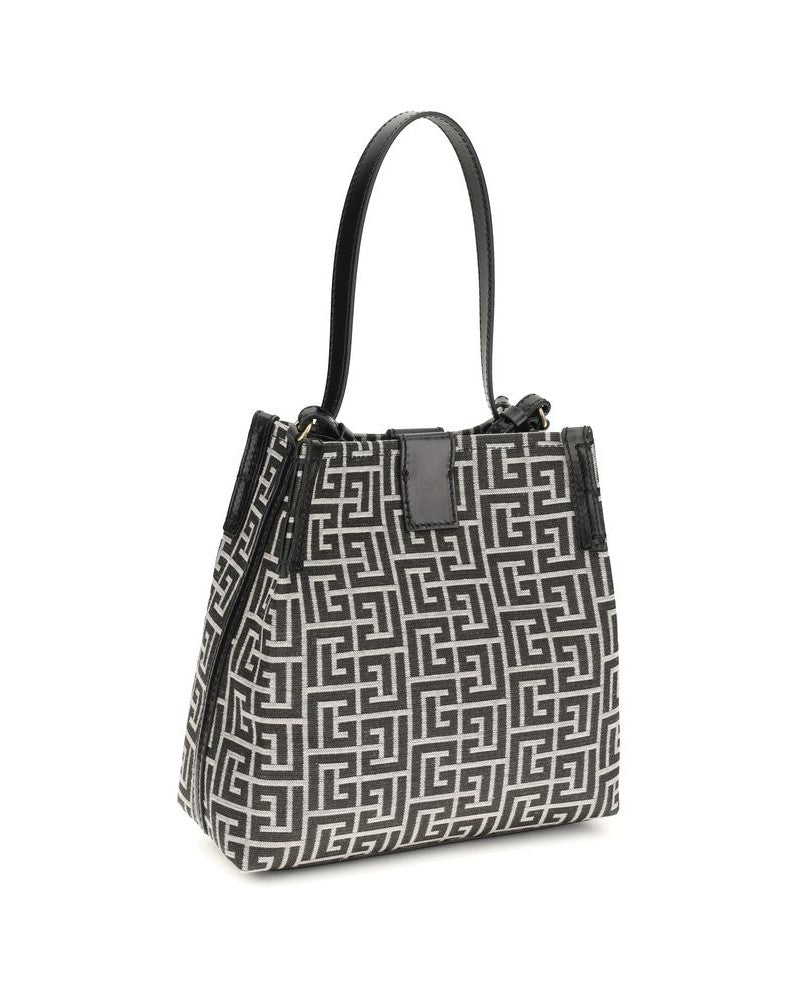 Balmain Black Cotton Bucket Bag
