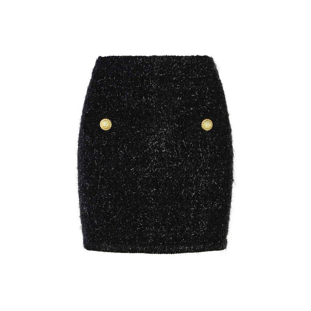 Balmain Black Cotton Mini Skirt Glam Steals