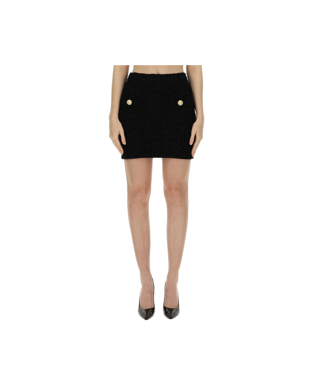Balmain Black Cotton Mini Skirt Glam Steals