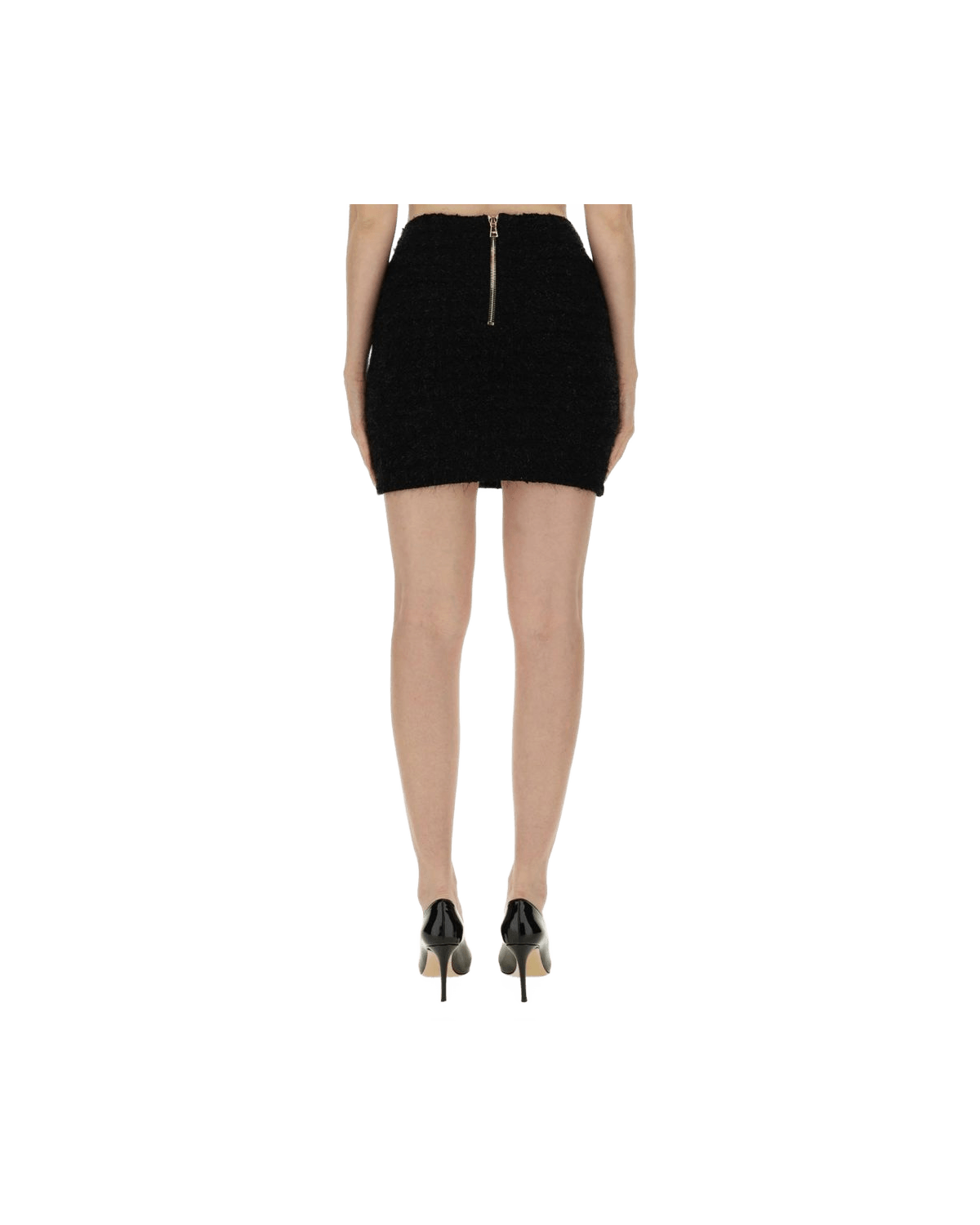 Balmain Black Cotton Mini Skirt Glam Steals