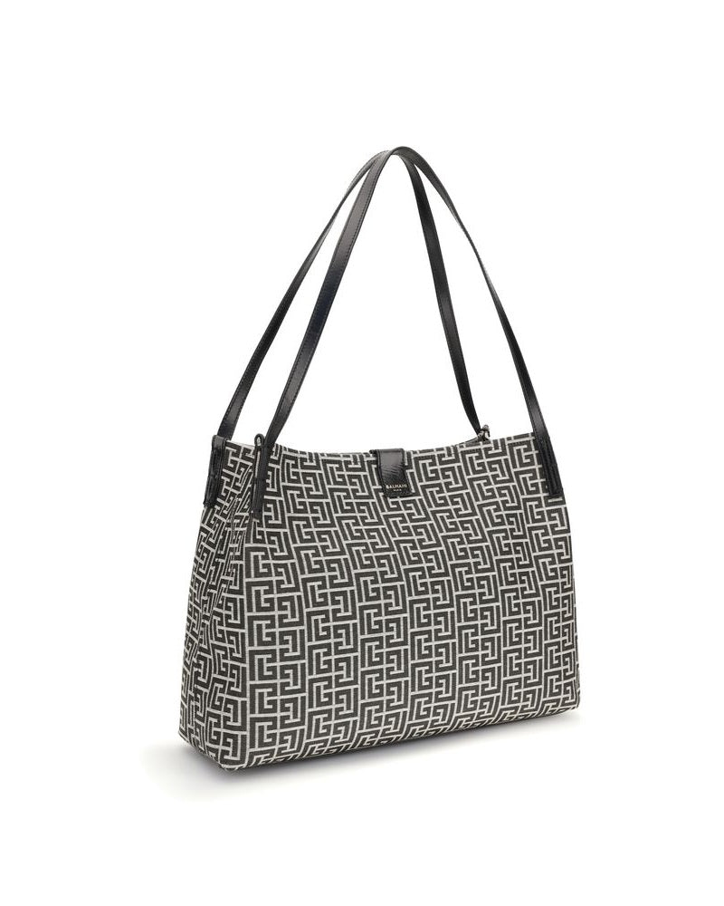 Balmain Black Cotton Shoulder Bag