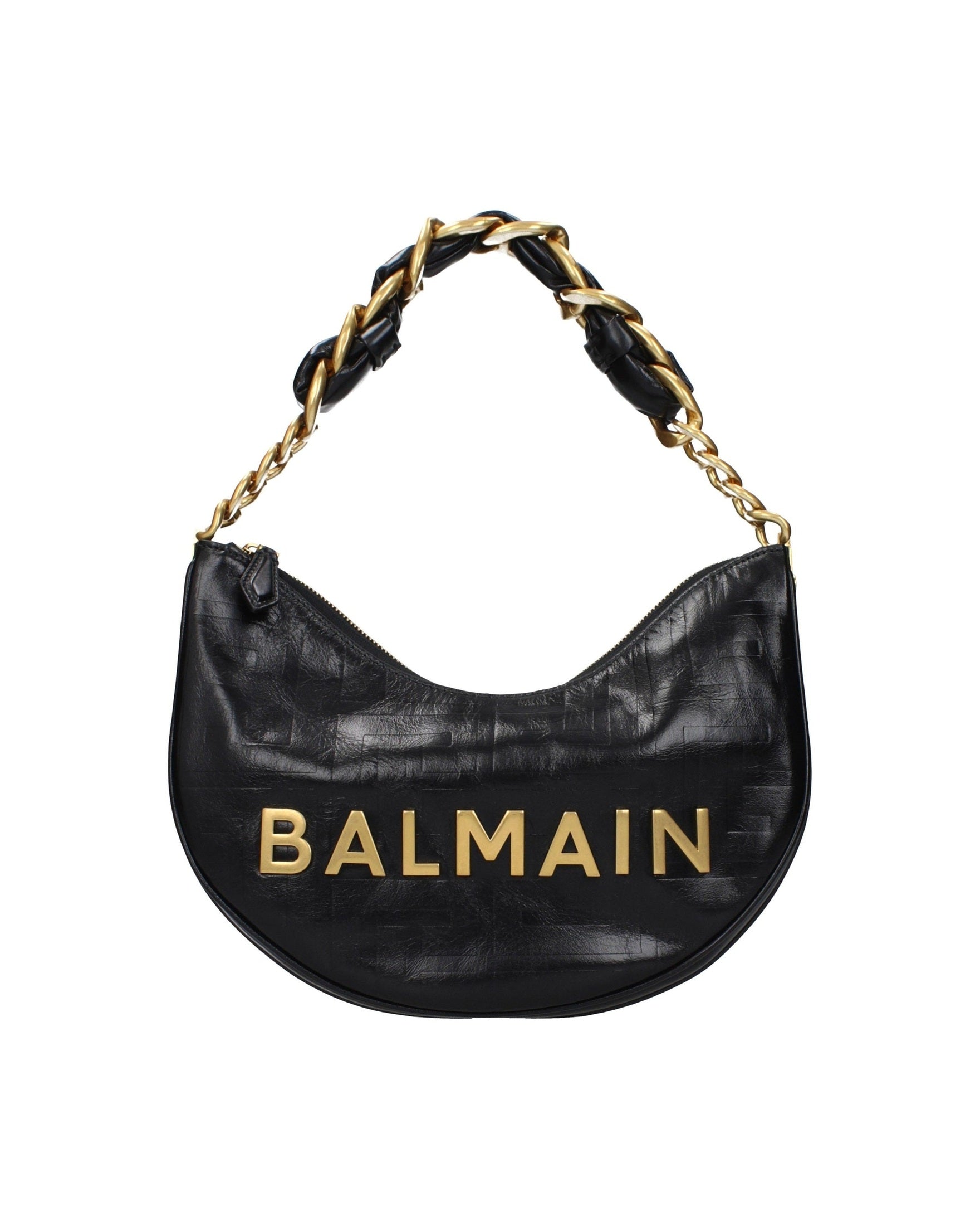 Balmain Black Leather Shoulder Bag Glam Steals