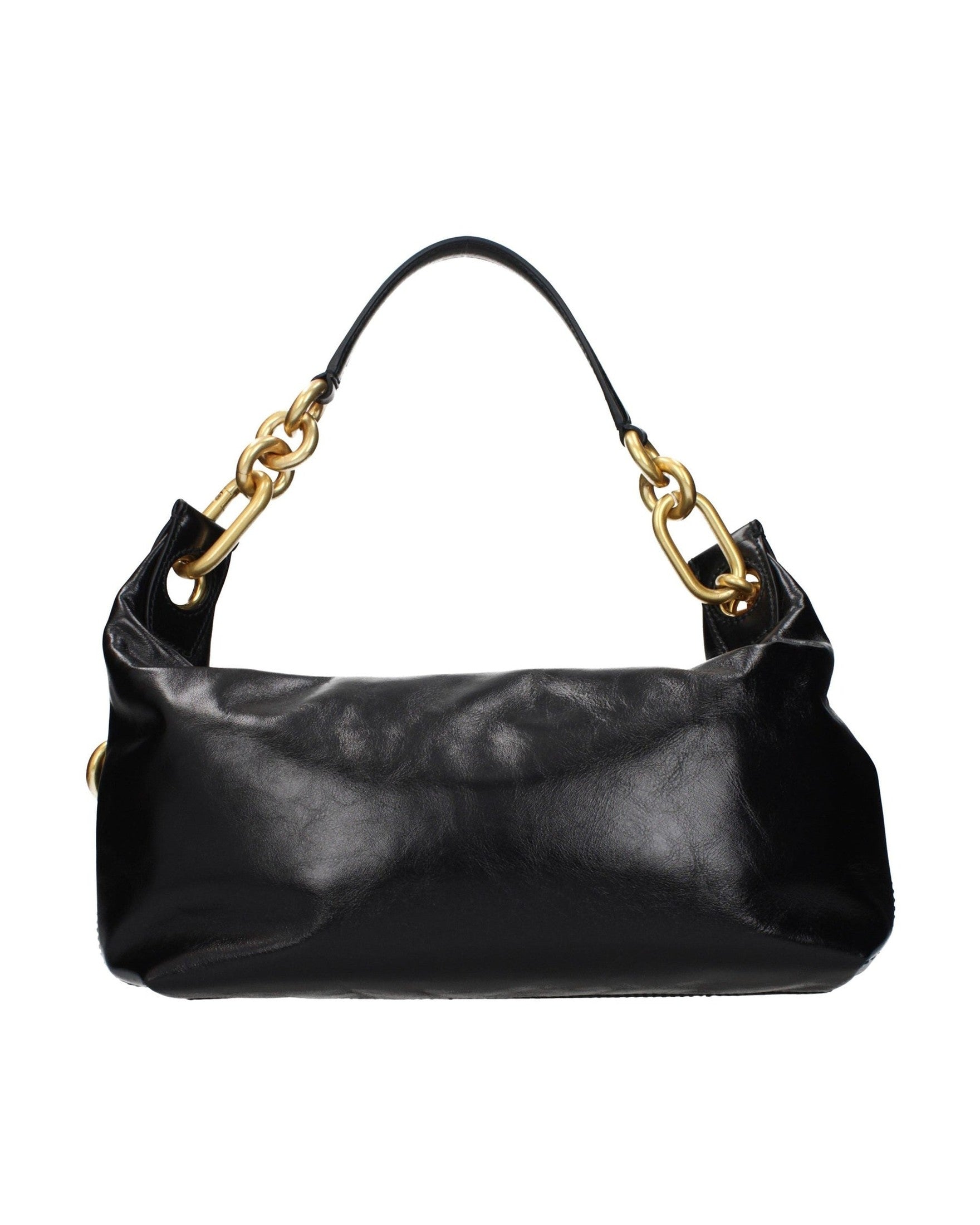 Balmain Black Leather Shoulder Bag Glam Steals