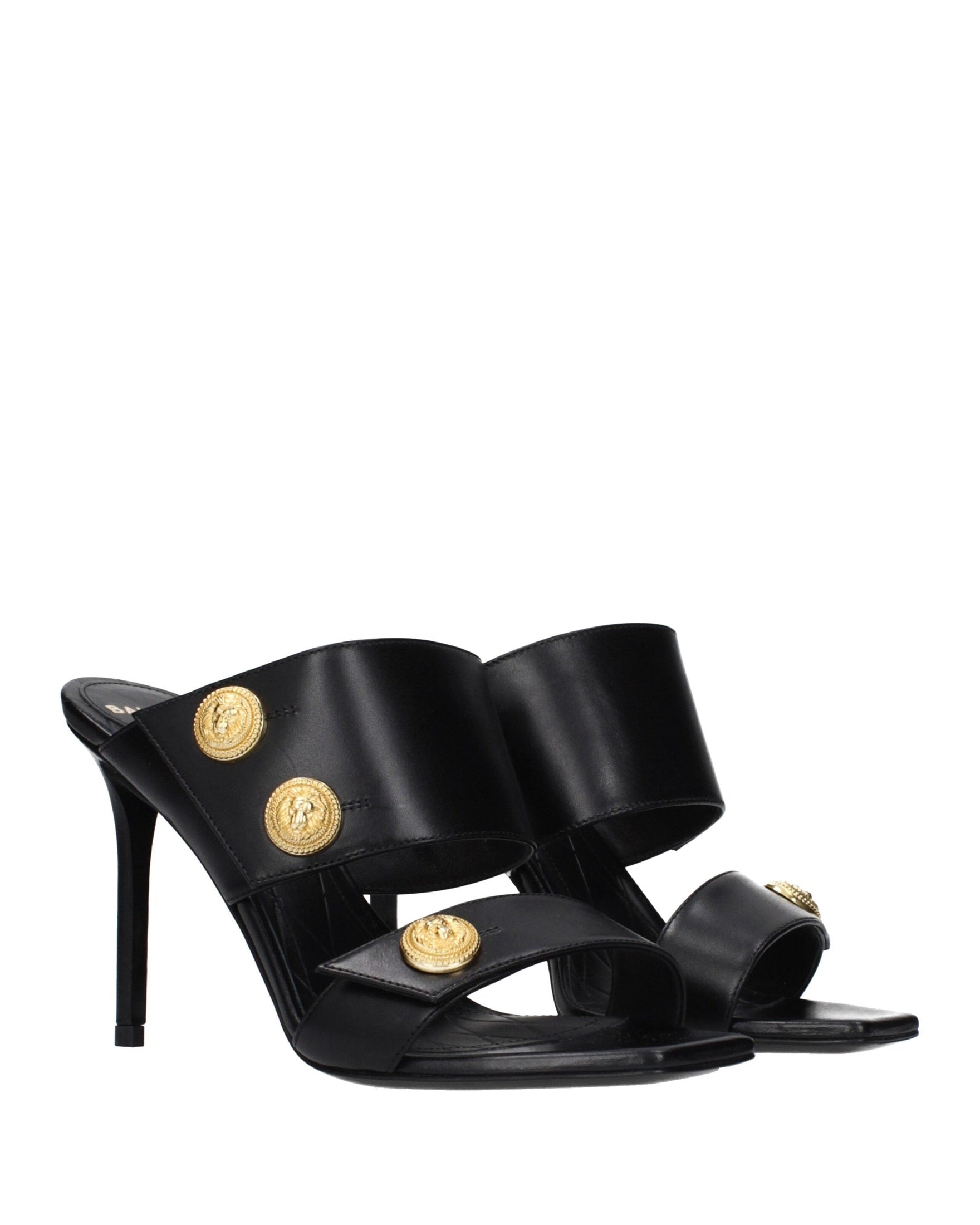 Balmain Black Leather Stiletto Heels Glam Steals