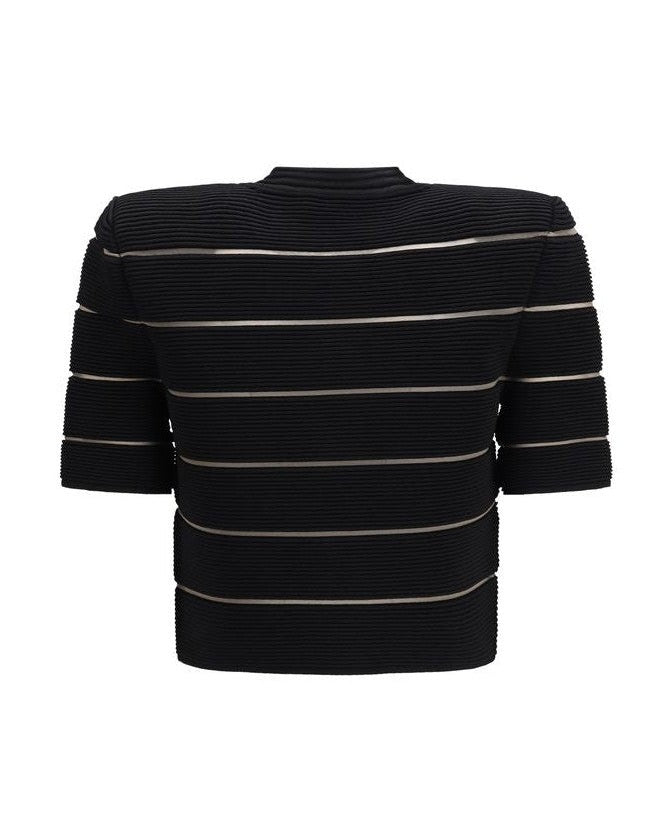 Balmain Black Viscose Cardigan
