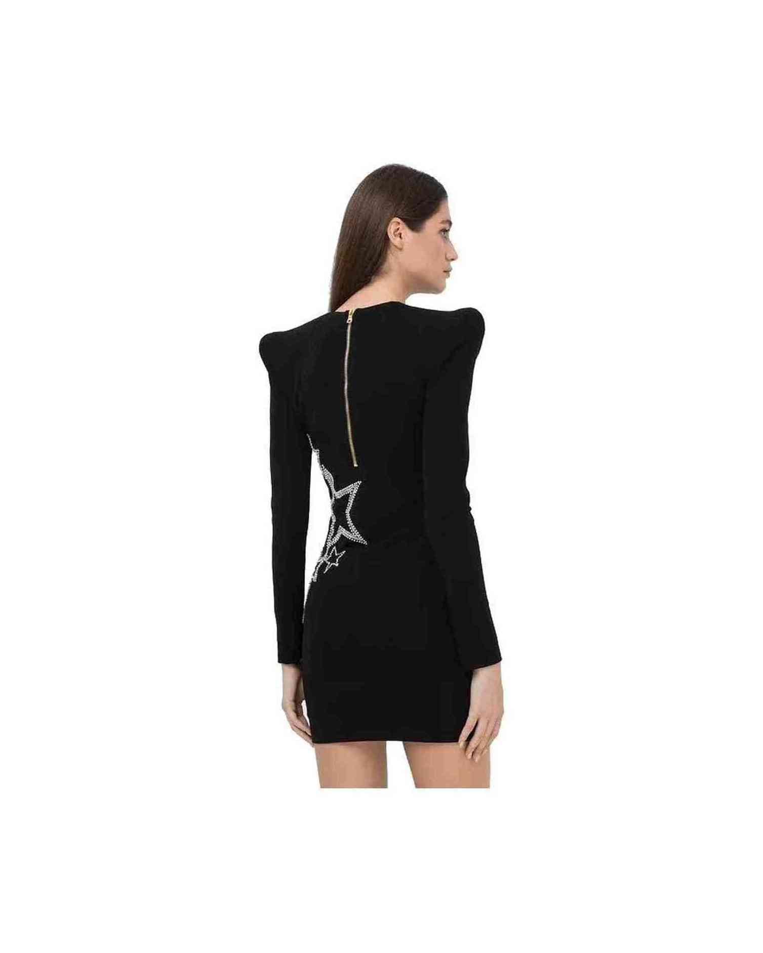 Balmain Black Viscose Dress Glam Steals